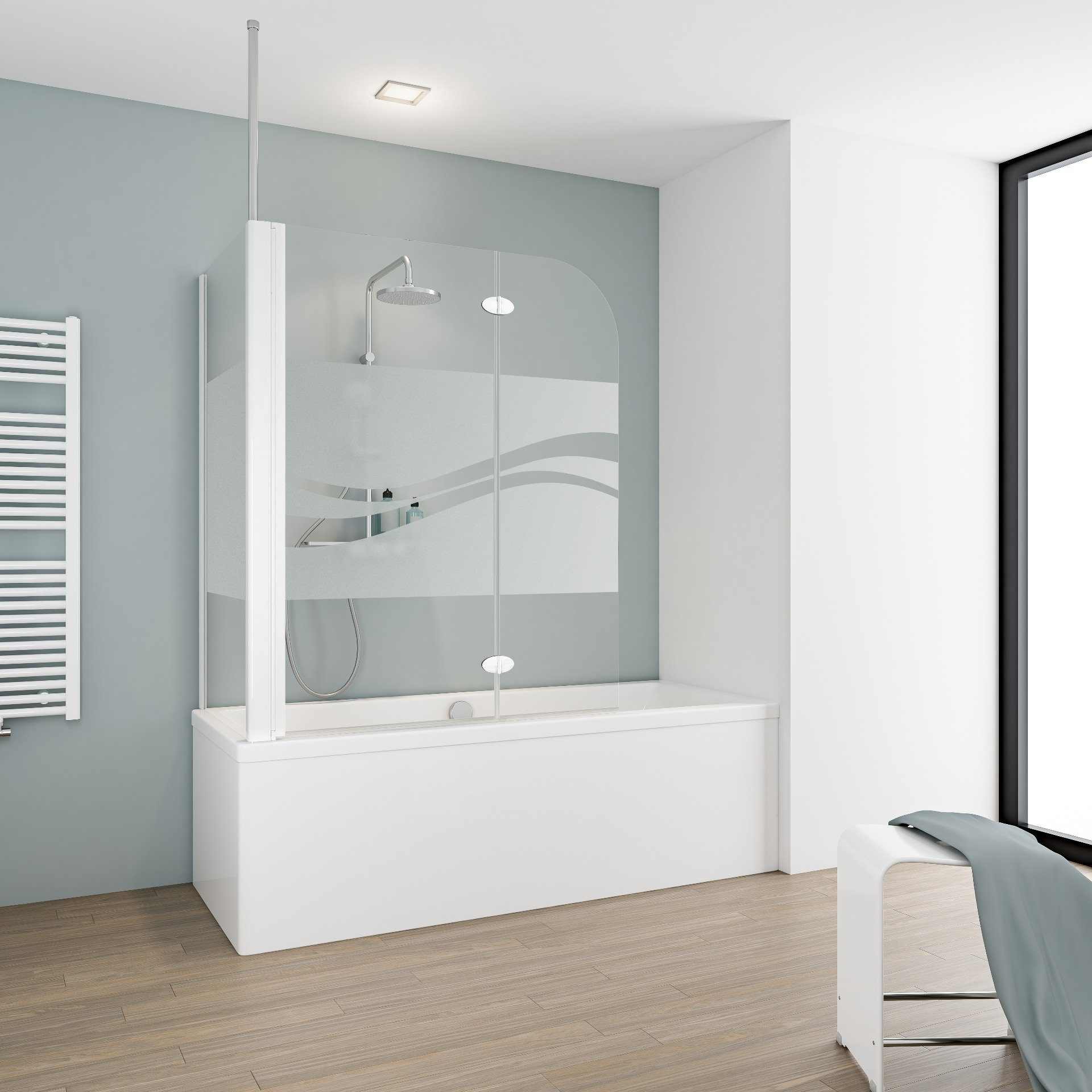 Schulte Badewannenfaltwand Komfort, 5 mm Sicherheitsglas, 114x140 cm, 2 tlg günstig online kaufen