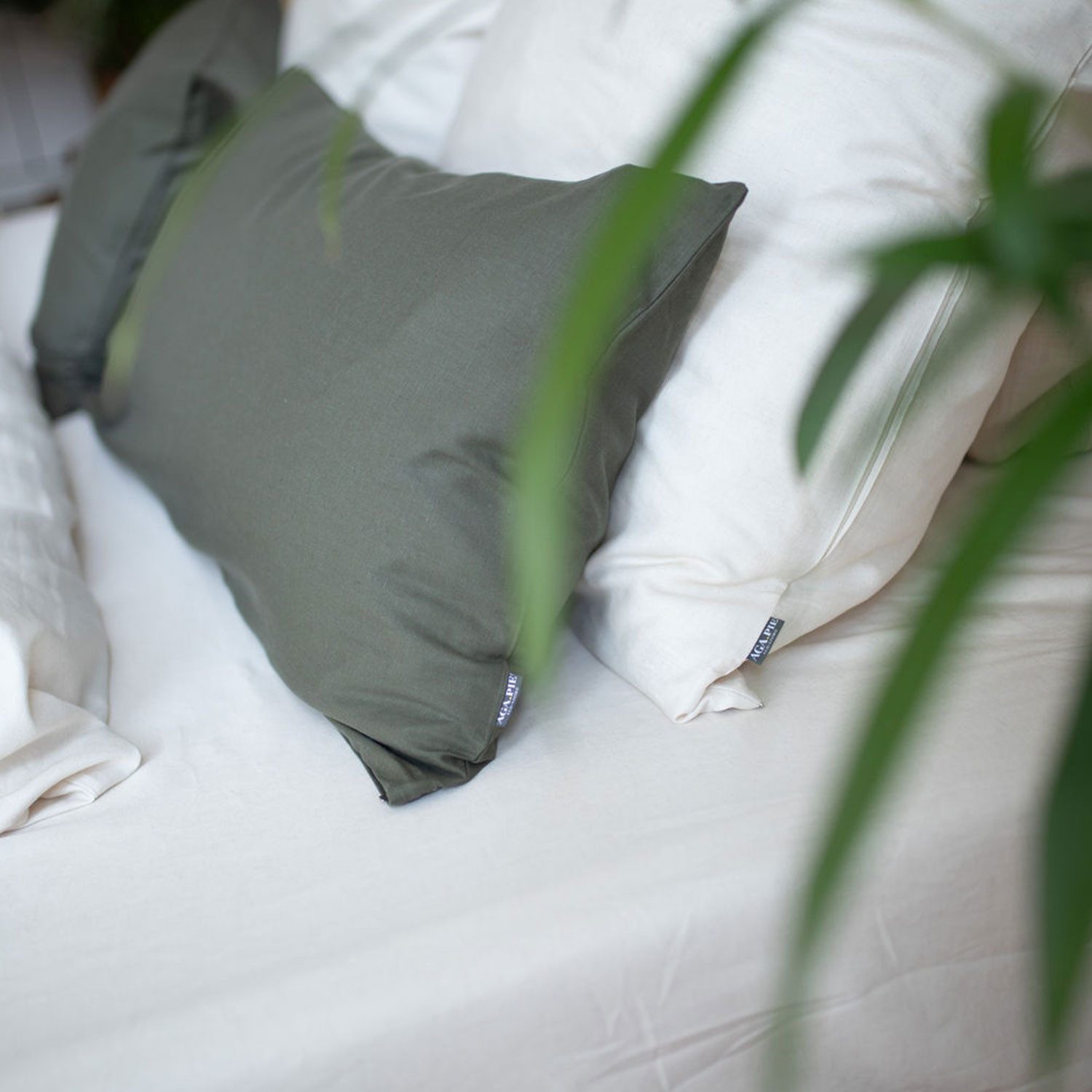 AGA.PIE Kissenbezug Leinen Bambus Kopfkissenbezug, Viel weicher als herkömmliche Leinenbezüge, dank Bambus-Anteil