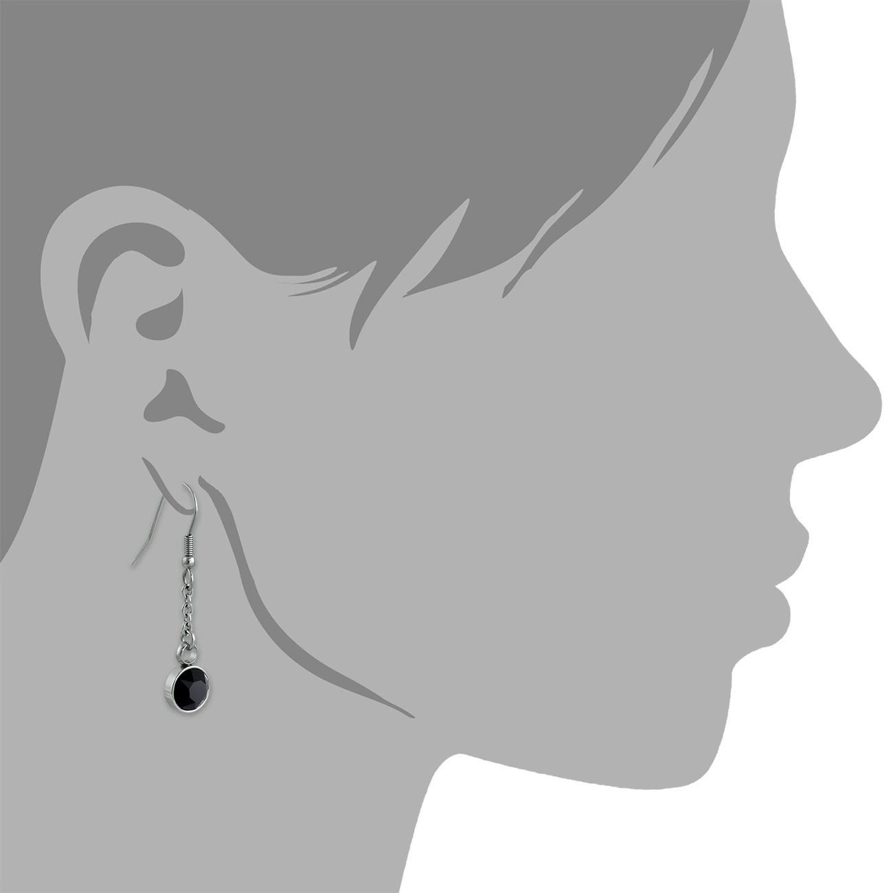Amello Paar Ohrhänger Amello Ohrringe Edelstahl Ohrhänger rund (Ohrhänger), Damen Ohrhänger rund Edelstahl (Stainless Steel) silberfarben, schwarz