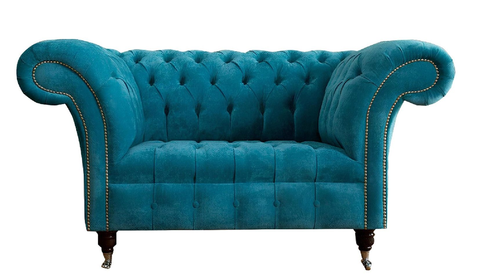 Xlmoebel Chesterfield-Sessel Türkiser Stoff-Polstersessel im klassischen Design (Sessel), Hergestellt in Europa