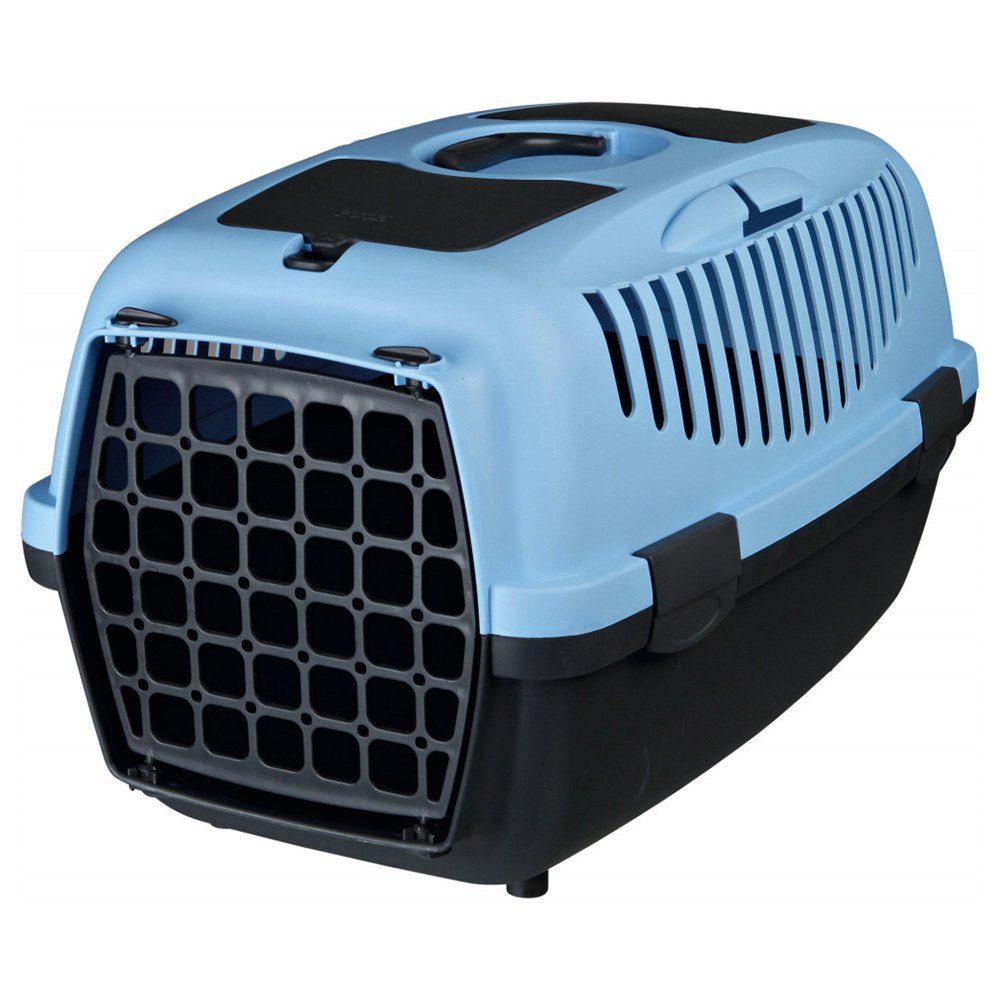 TRIXIE Tiertransportbox Transportbox Capri dunkelgrau/pastellblau für Katzen