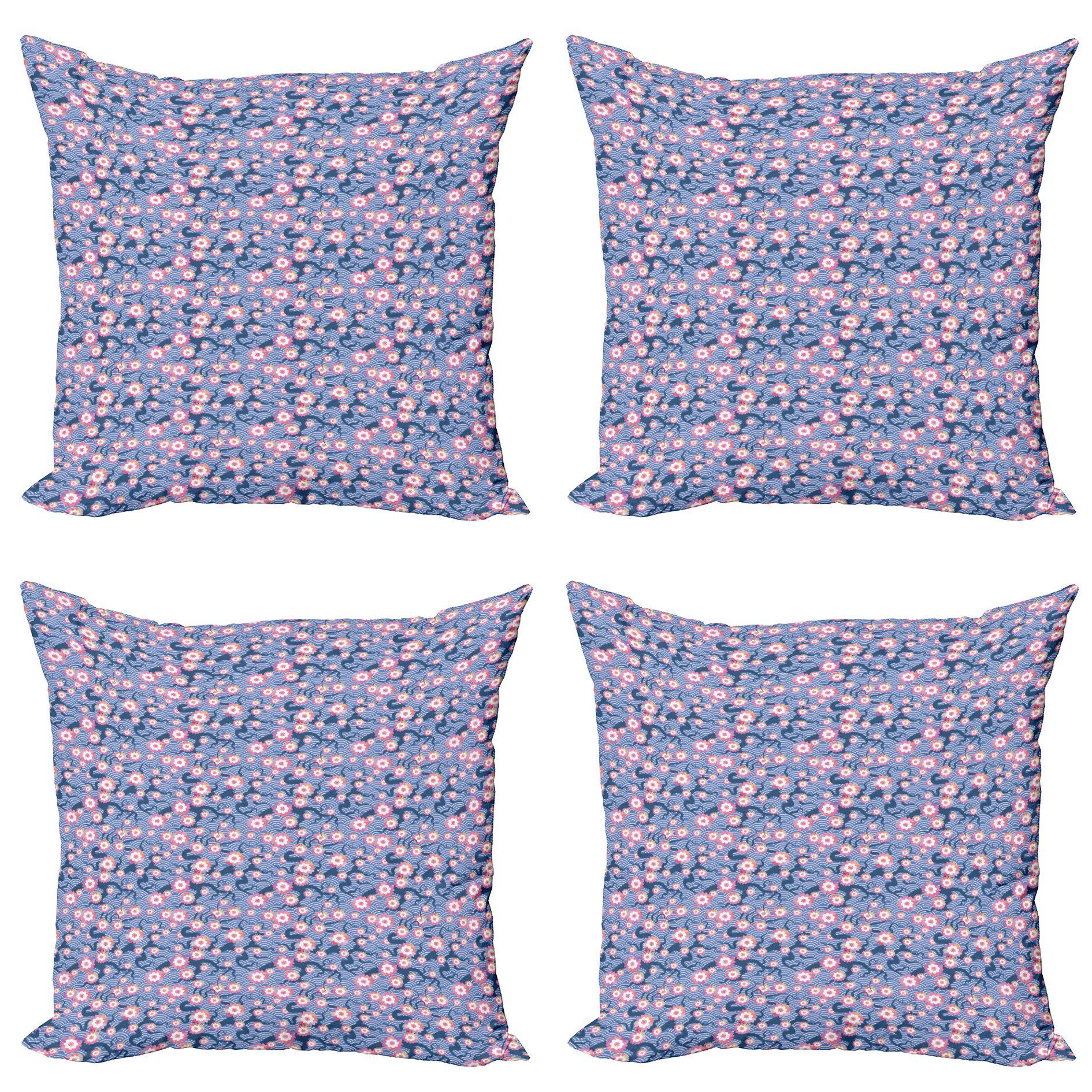 Kissenbezüge Modern Accent Doppelseitiger Digitaldruck, Abakuhaus (4 Stück), Kirschblüte Art Deco-Skala