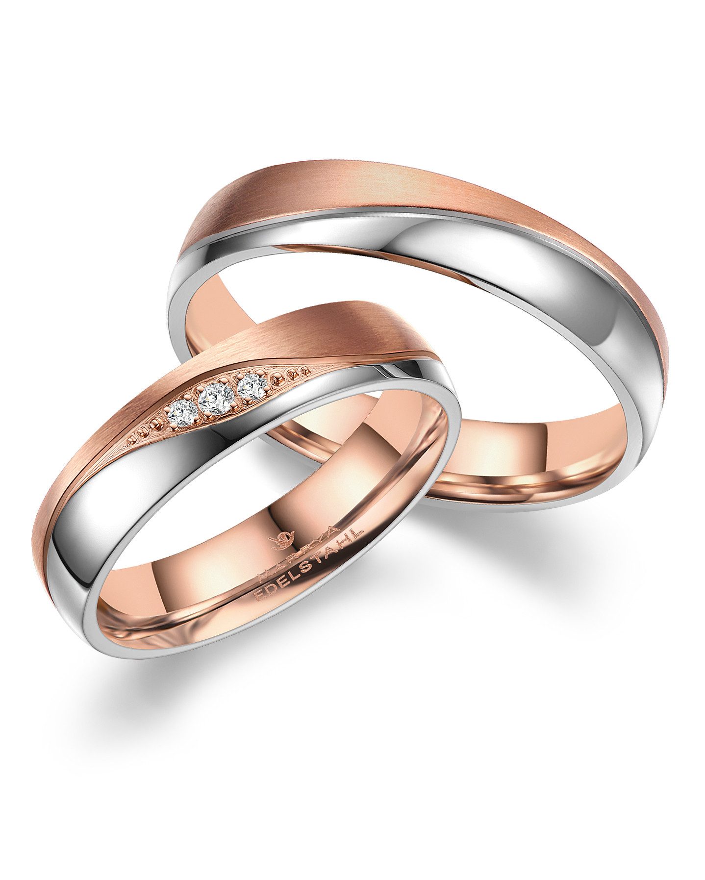 MARRYA Partnerring Edelstahl Ringe Trauringe Eheringe Partnerringe