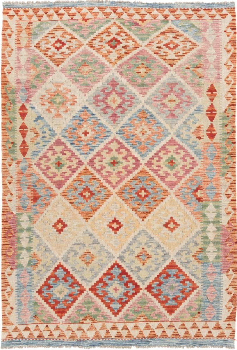 Orientteppich Kelim Afghan 131x190 Handgewebter Orientteppich, Nain Trading, rechteckig, Höhe: 3 mm