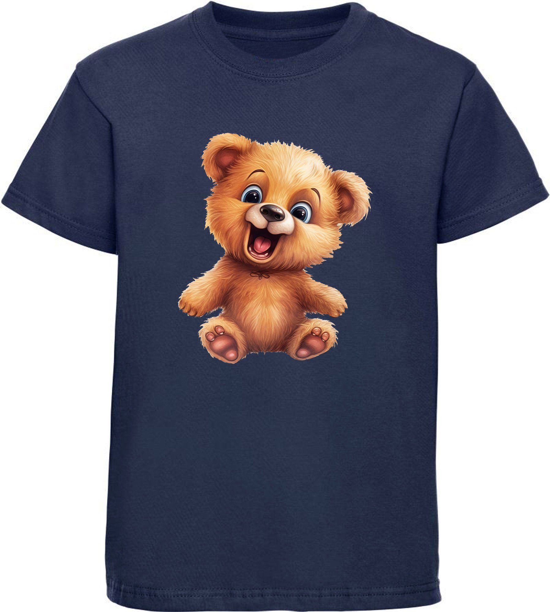 T-Shirt Kinder Wildtier Print Shirt bedruckt - Baby Teddybär
