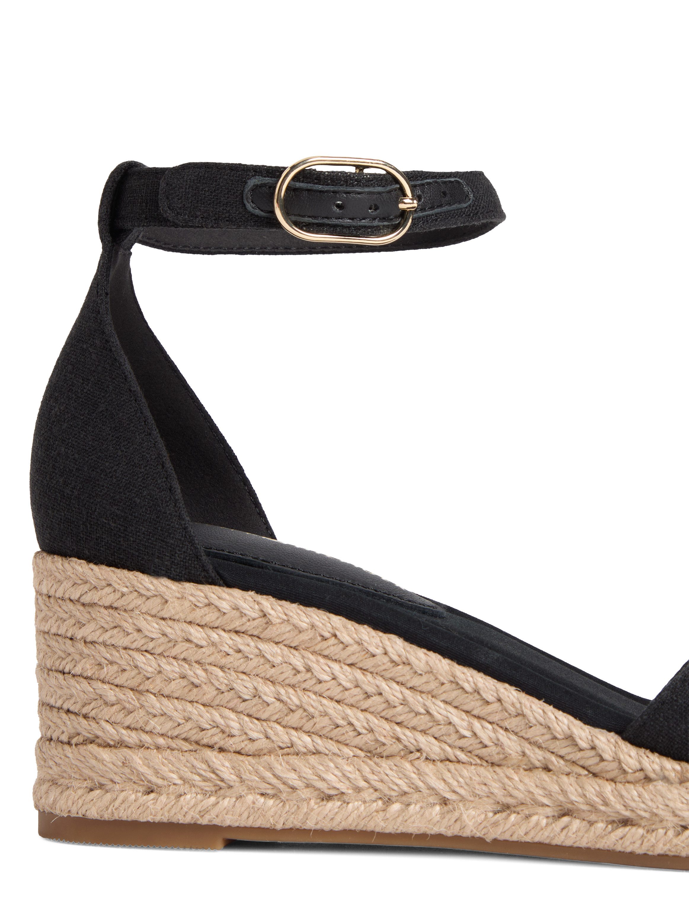 Tommy Hilfiger MID WEDGE ESPAD X CROSS Keilsandalette Sommerschuh, Riemchensandale mit Jutebesatz - schmale Form