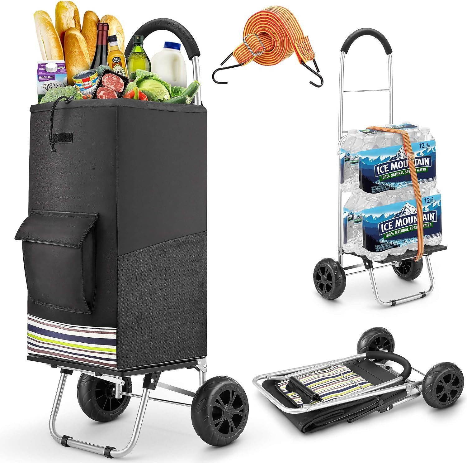POPOLIC Einkaufstrolley Klappbarer bis 50kg Einkaufswagen, günstig online kaufen