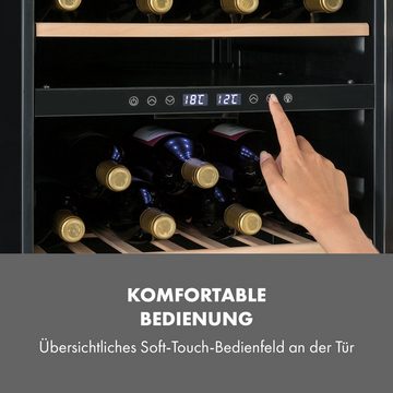 Klarstein Weinkühlschrank Vinamour 45D, für 45 Standardflaschen á 0,75l,Wein Flaschenkühlschrank Weintemperierschrank Weinschrank Kühlschrank