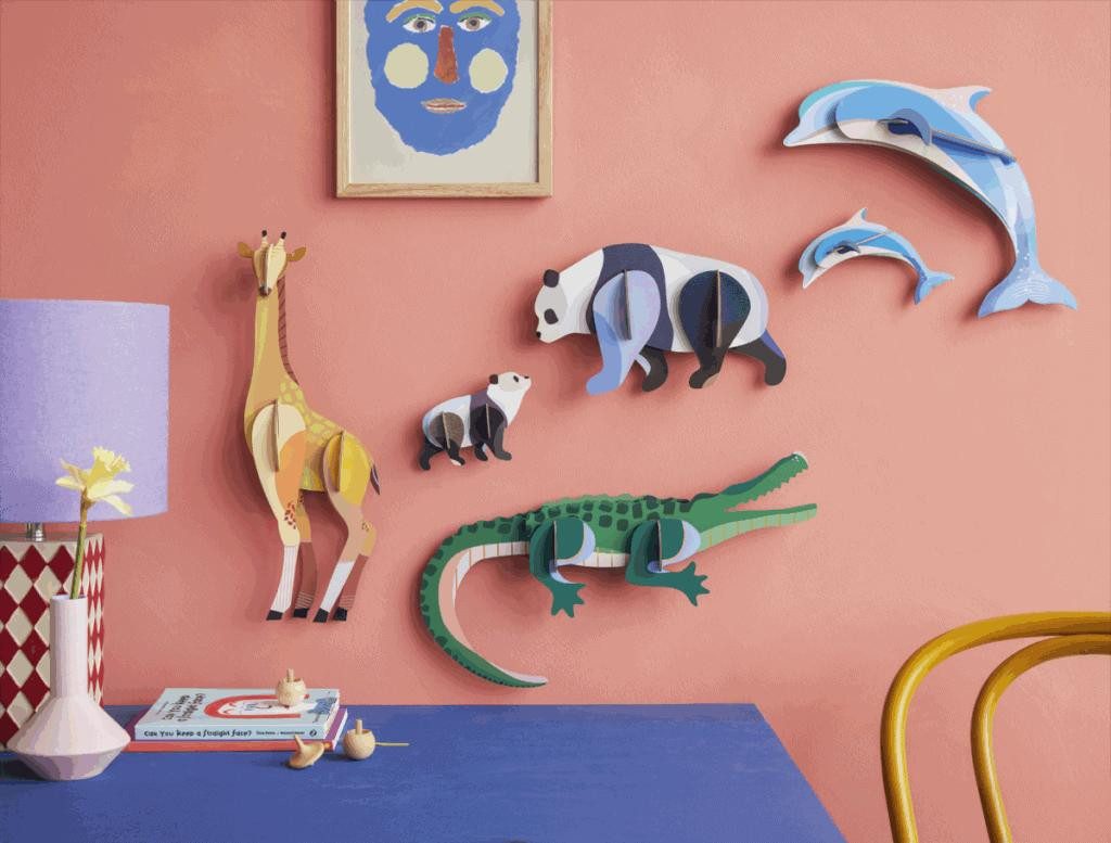 studio ROOF Wanddekoobjekt 3D Panda Familie (2 St), Zum Zusammenstecken günstig online kaufen