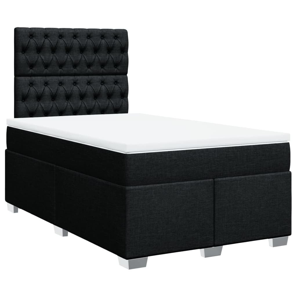 Bett Boxspringbett mit Matratze Schwarz 120x200 cm Stoff