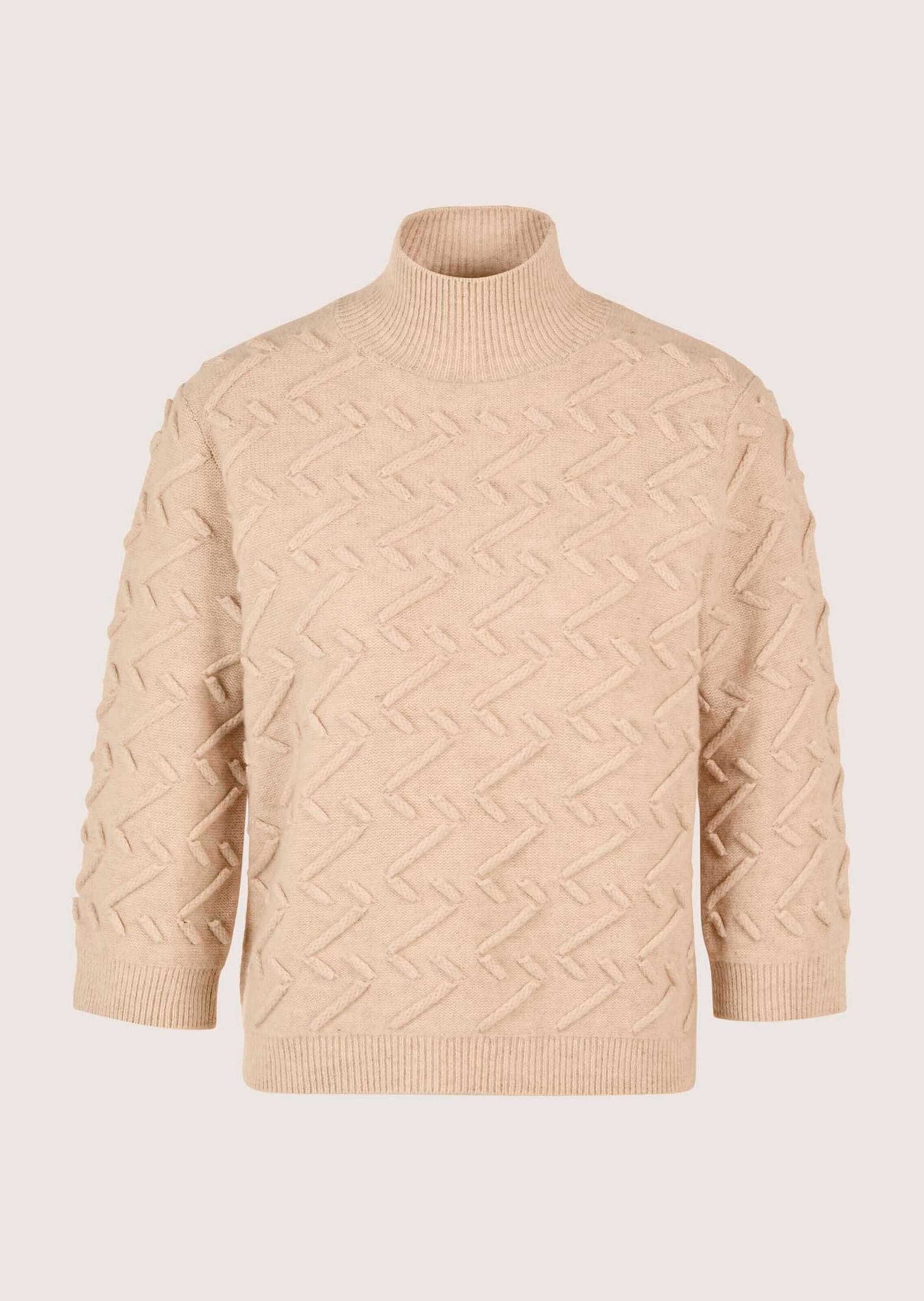 Strickpullover Eleganter Wollpullover mit Zick-Zack-Struktur