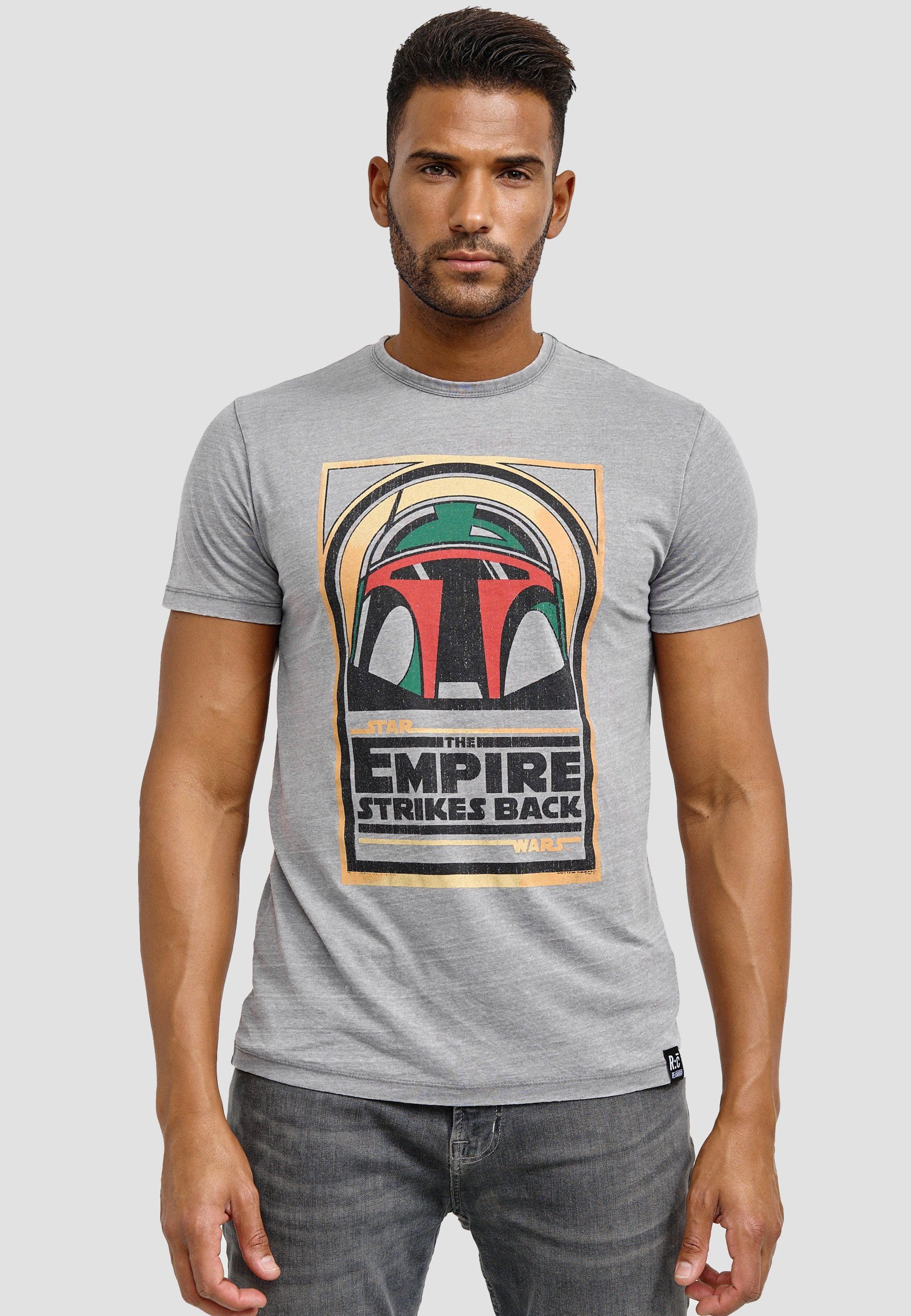 Boba Back Hellgrau Strikes T-Shirt Wars Empire Fett Recovered Star