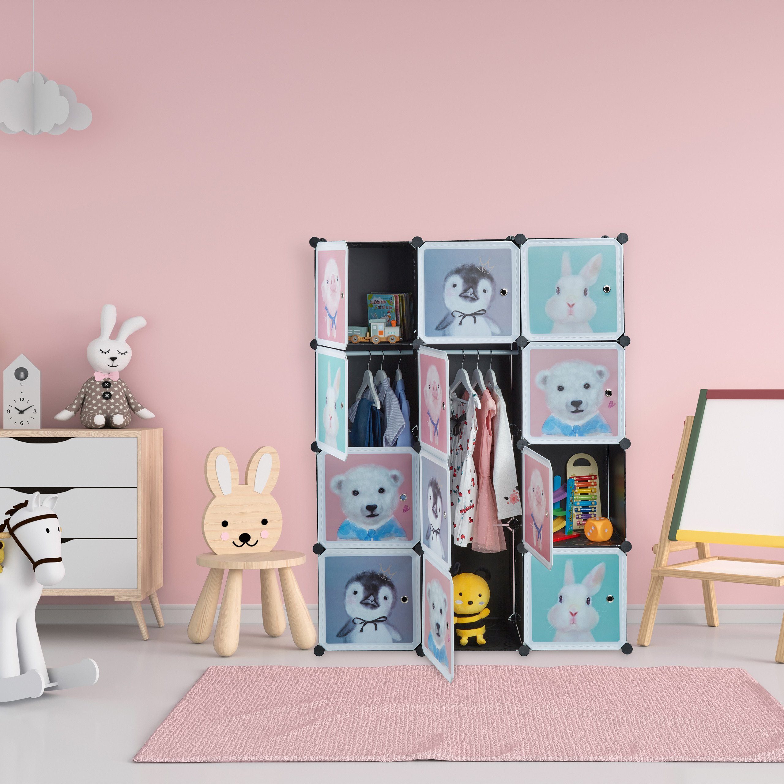 relaxdays Regal Kinder Steckregal mit 8 günstig online kaufen