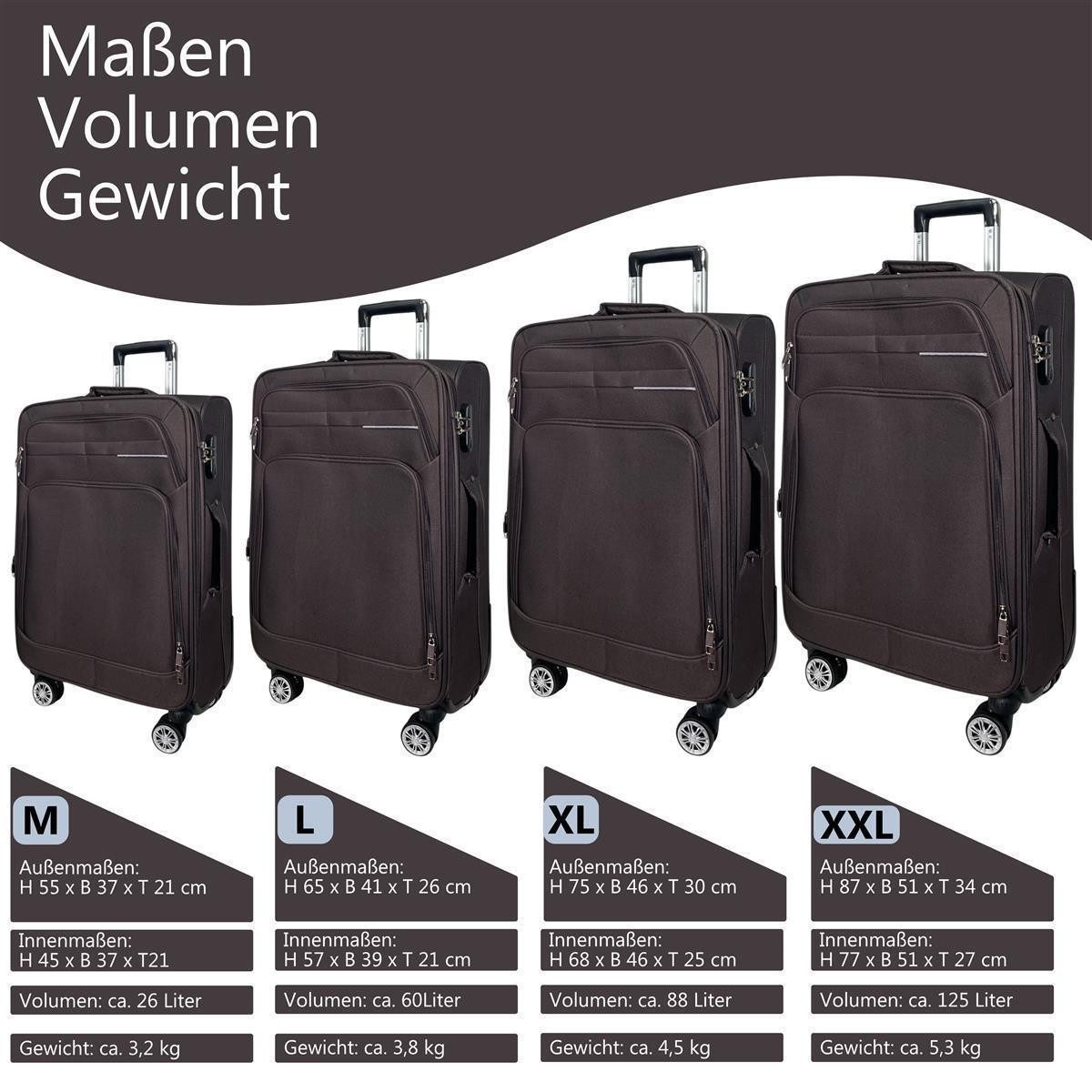 MTB Koffer Stoffkoffer 4-Rollen Trolley Koffer günstig online kaufen