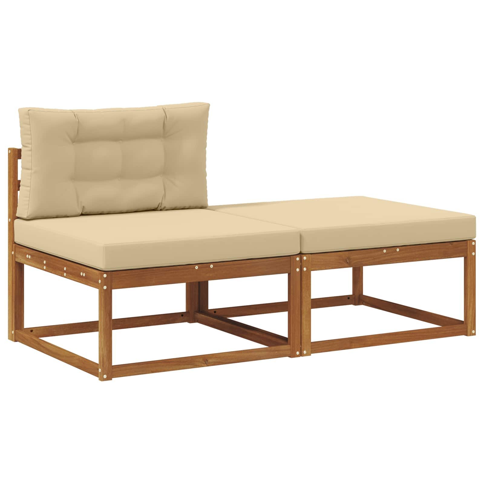 vidaXL Sofaelement Sectional Sofa Einheiten mit Kissen 2 Stück Natur (2 St)