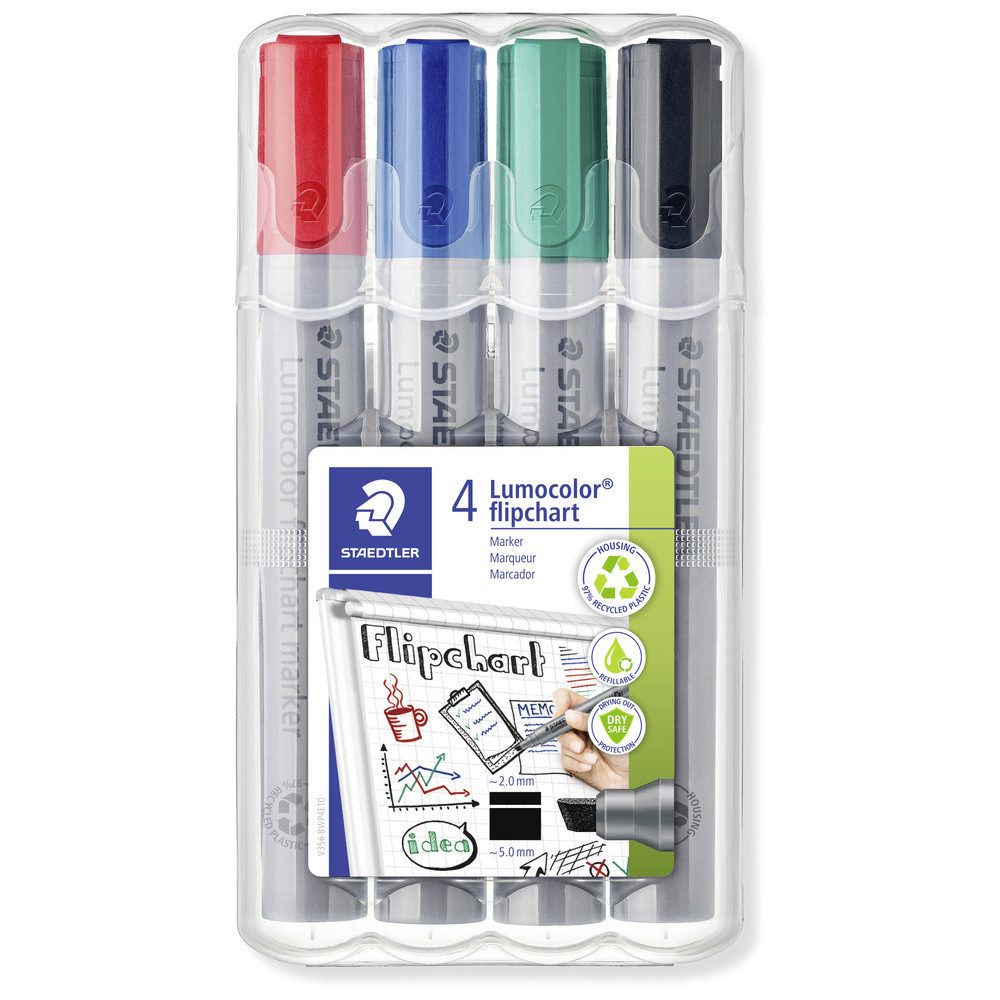 STAEDTLER Marker Staedtler Flipchartmarker Lumocolor® flipchart marker 356 B Rot, Blau