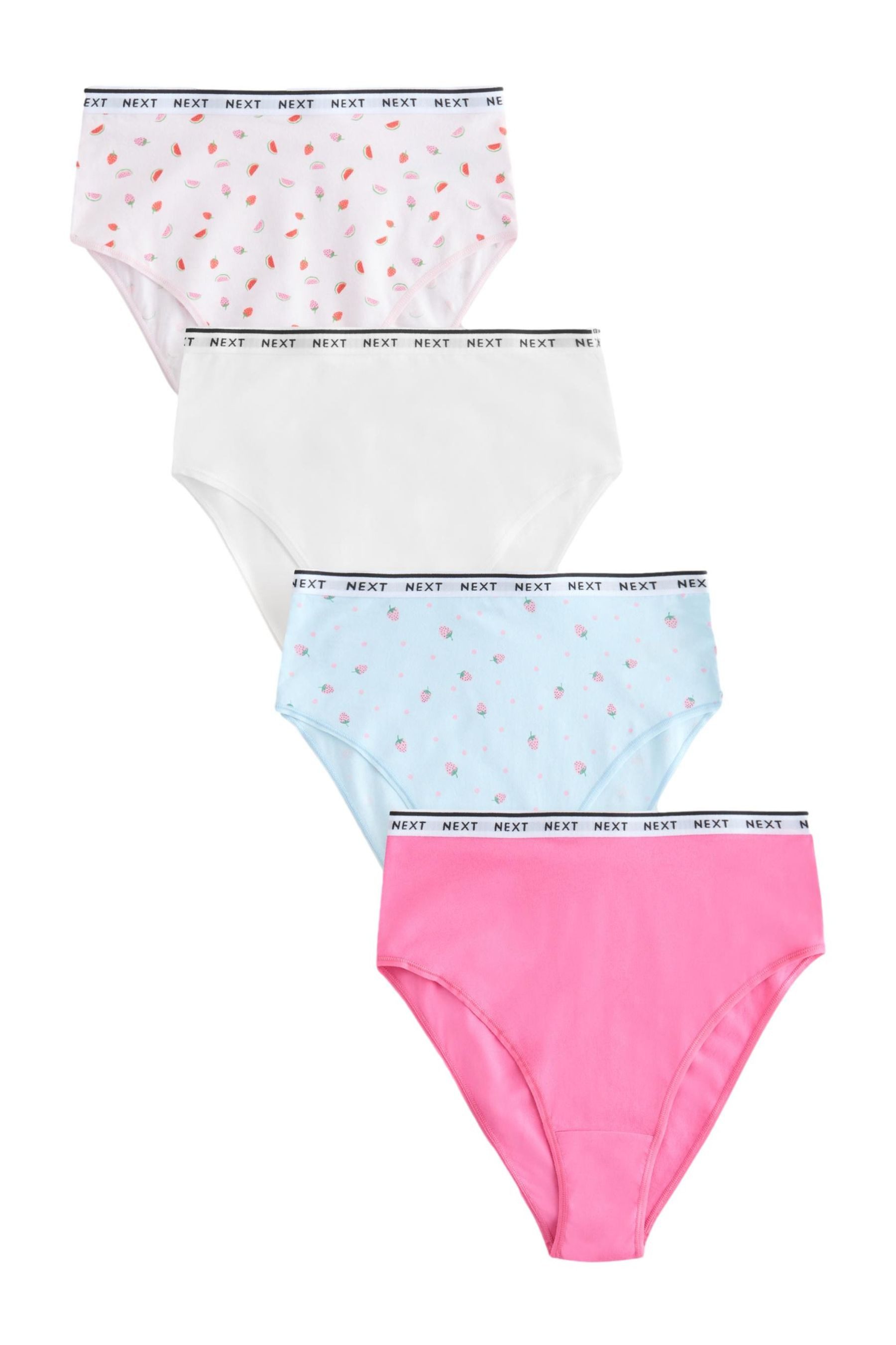 High-Waist-Slip 4er-Pack Slips mit Logo, hoher Beinausschnitt