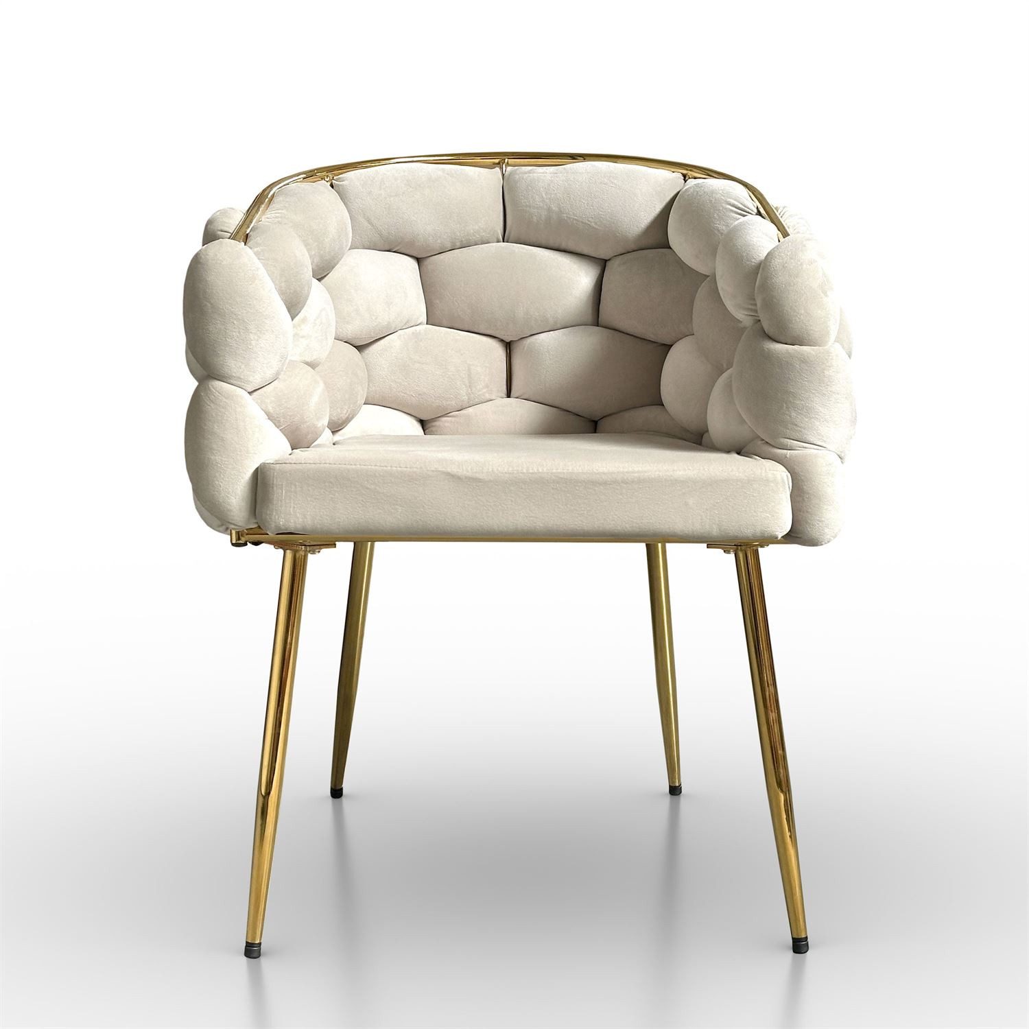 Lookway Stuhl Gepolsterter BLOSSOM Samt Polsterstuhl mit Metallbeine, 65x79,5x58 cm – Bild 4 von 5