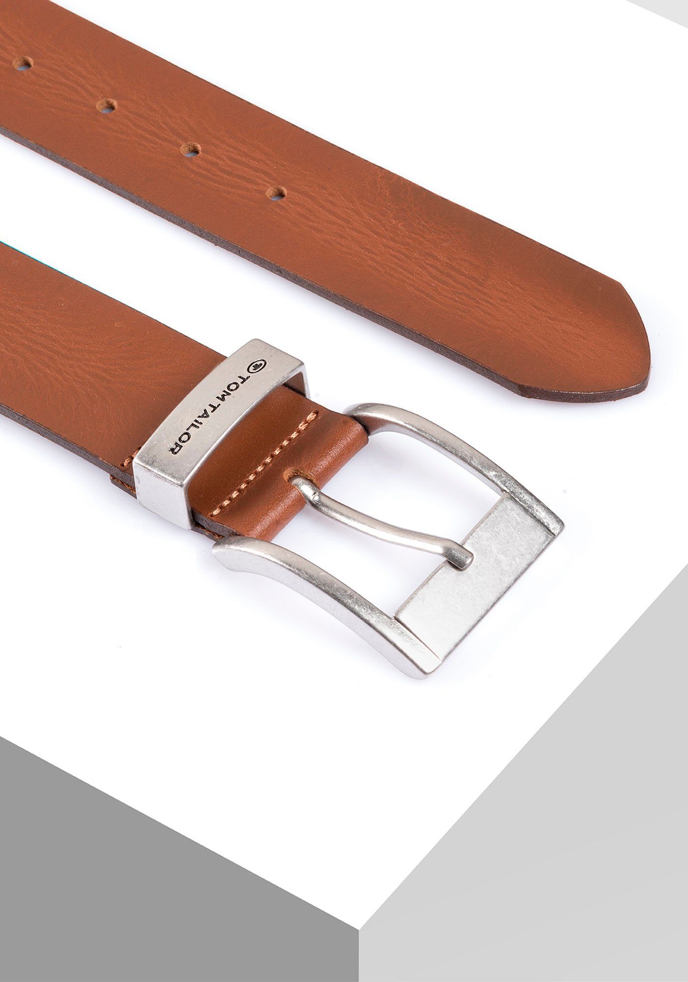 TOM TAILOR Ledergürtel TTTOM 4 cm breiter Herrengürtel, Casual und Jeans Look