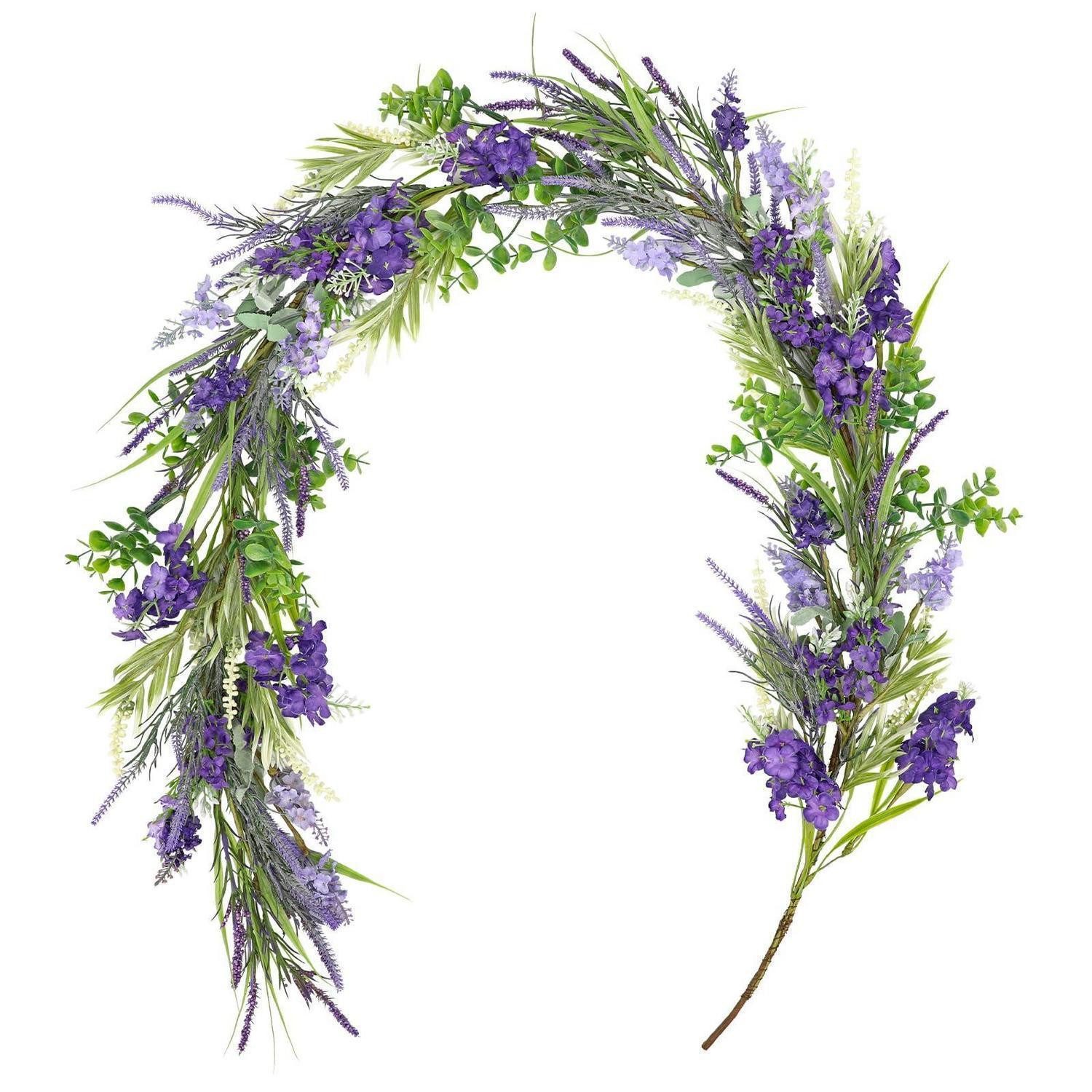 Kunstgirlande Künstliche Girlande Lavendel 156cm Violett, LuxusKollektion, Höhe 6 cm