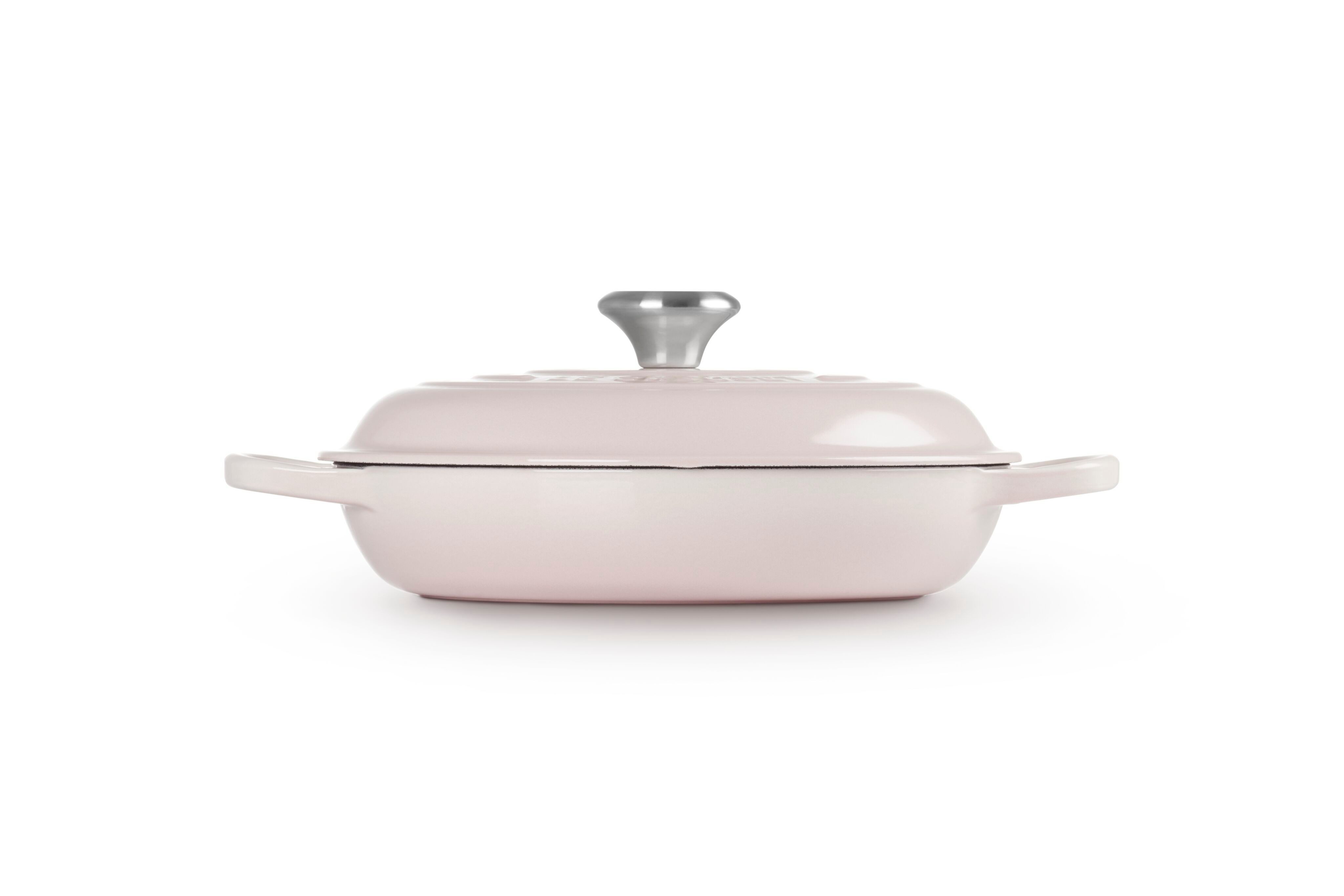 LE CREUSET Bratentopf Gourmet-Profitopf, Gusseisen, Rund, Ø 26 cm, 2,2 l, 4,205 kg, Shell Pink, 21180267774430