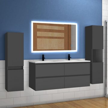 duschspa Doppelwaschtisch Badmöbel in Breite 120 cm