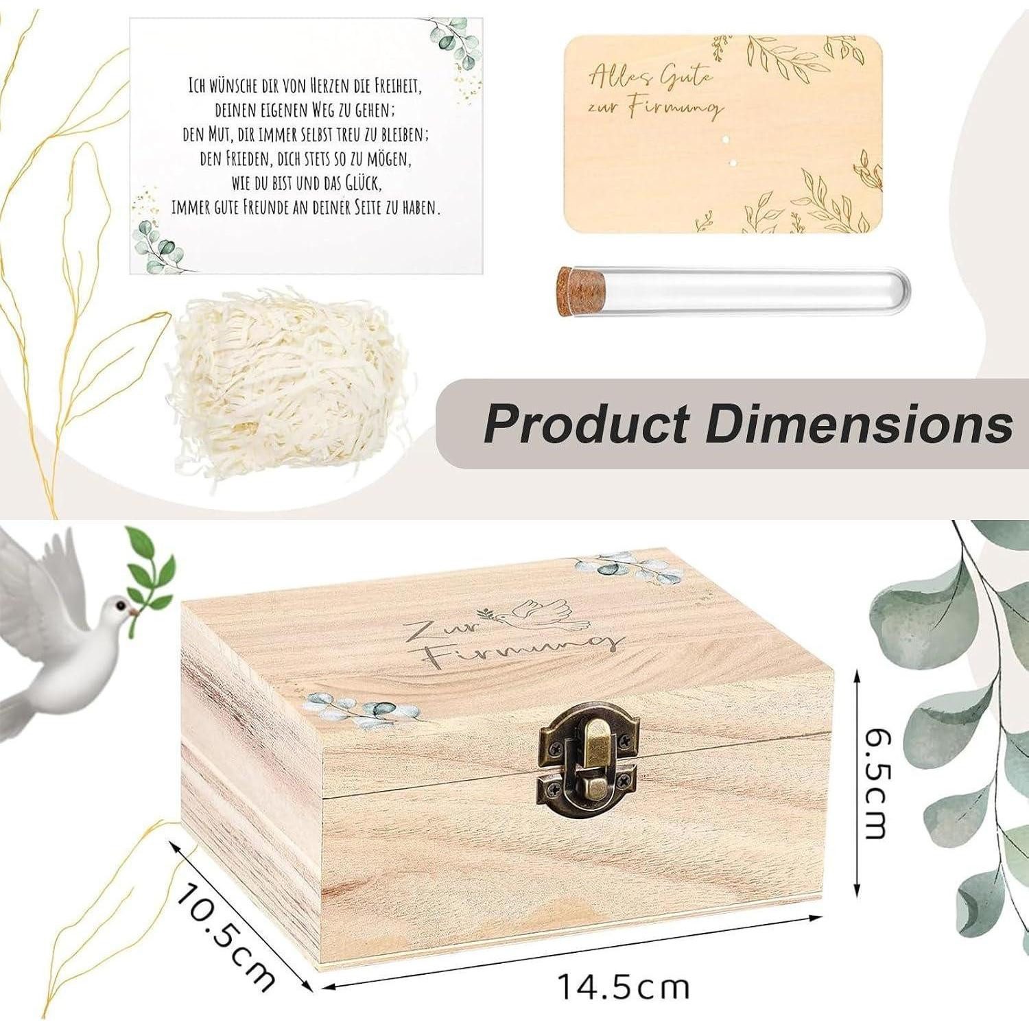 LuxusKollektion Geschenkbox Firmung Geldgeschenk Holzbox Set naturfarben – Bild 2 von 5