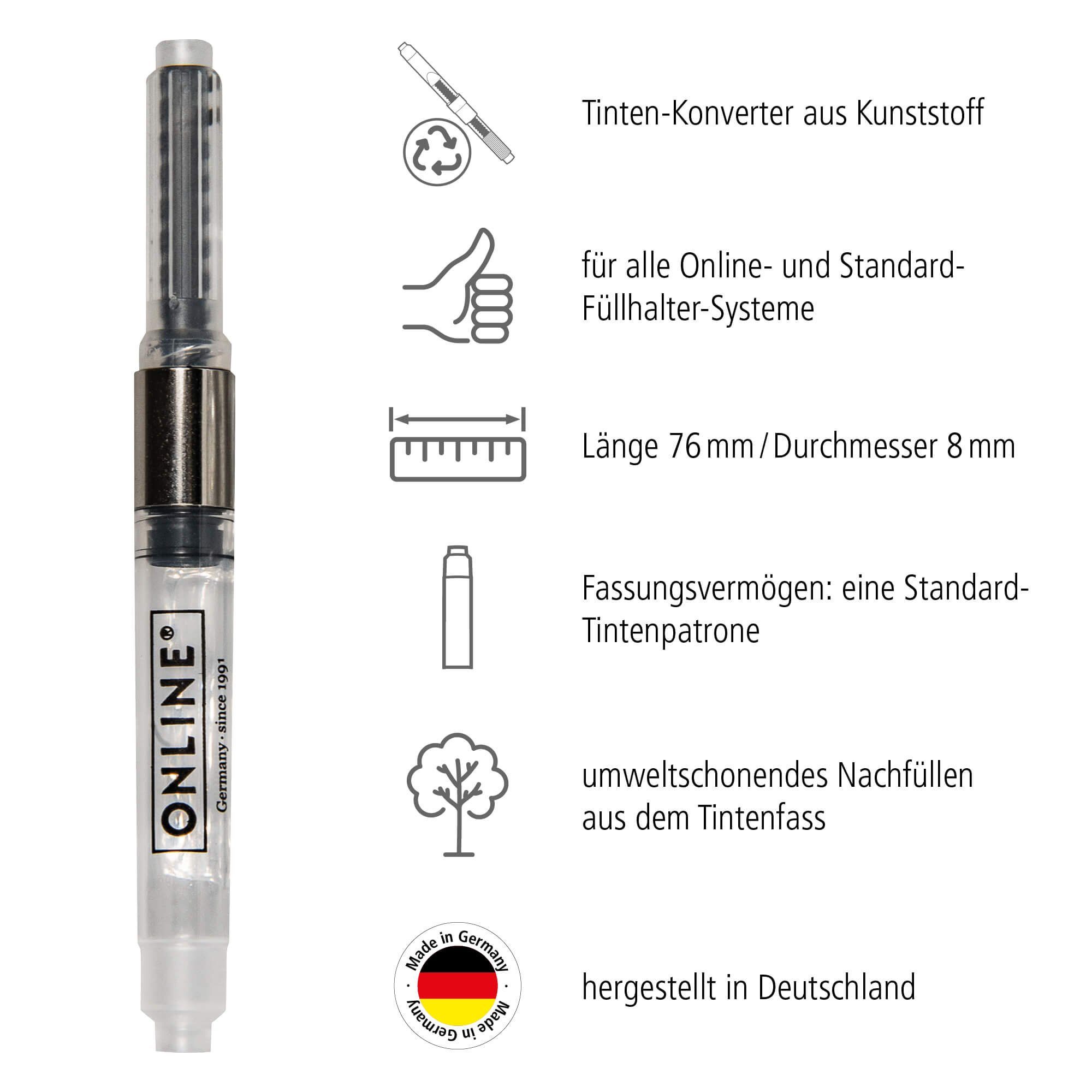 Online Pen Füller Tinten-Konverter, (1-tlg), hergestellt in Deutschland