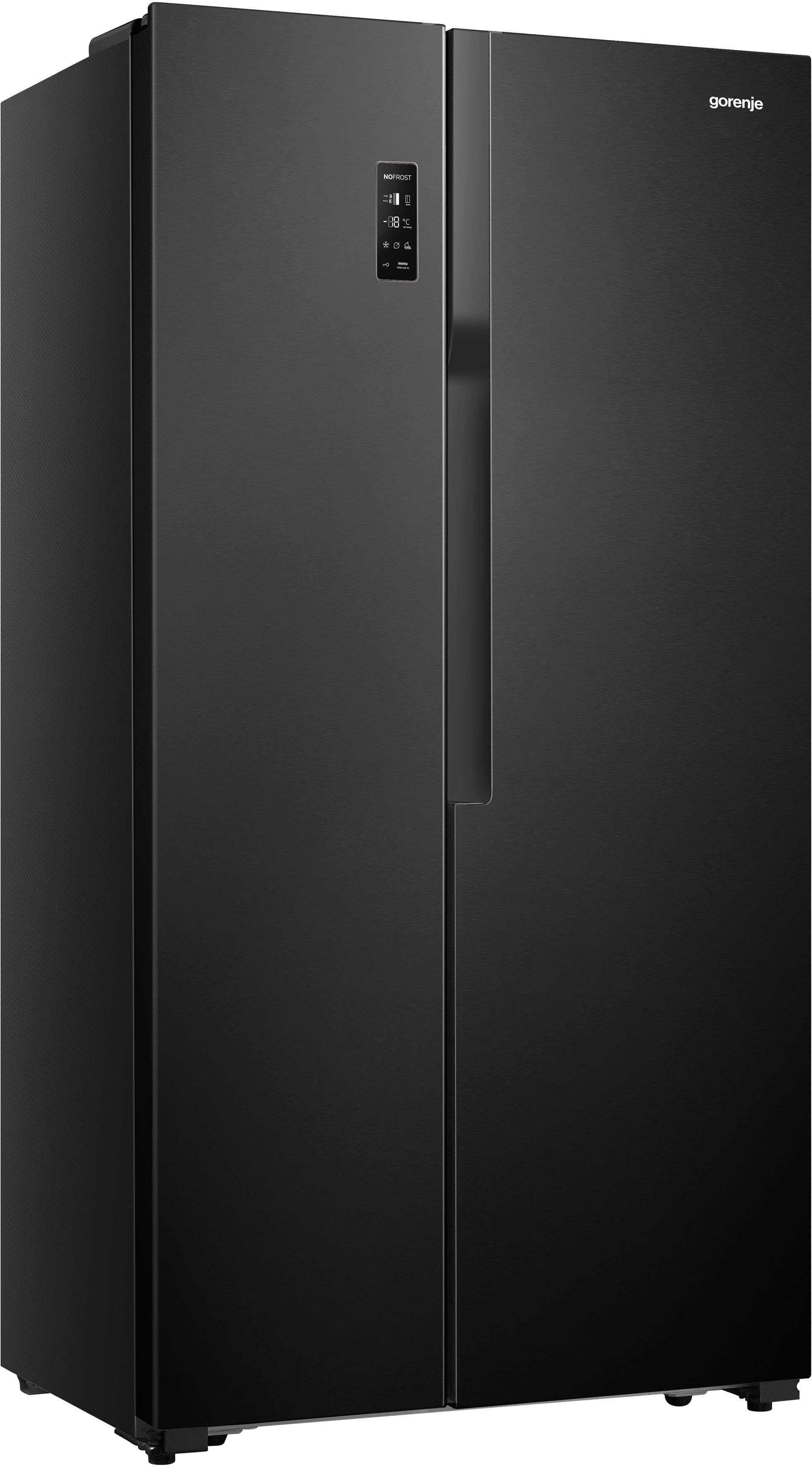 GORENJE Side-by-Side NRS918EMB, 178,6 cm hoch, 91 cm breit schwarz