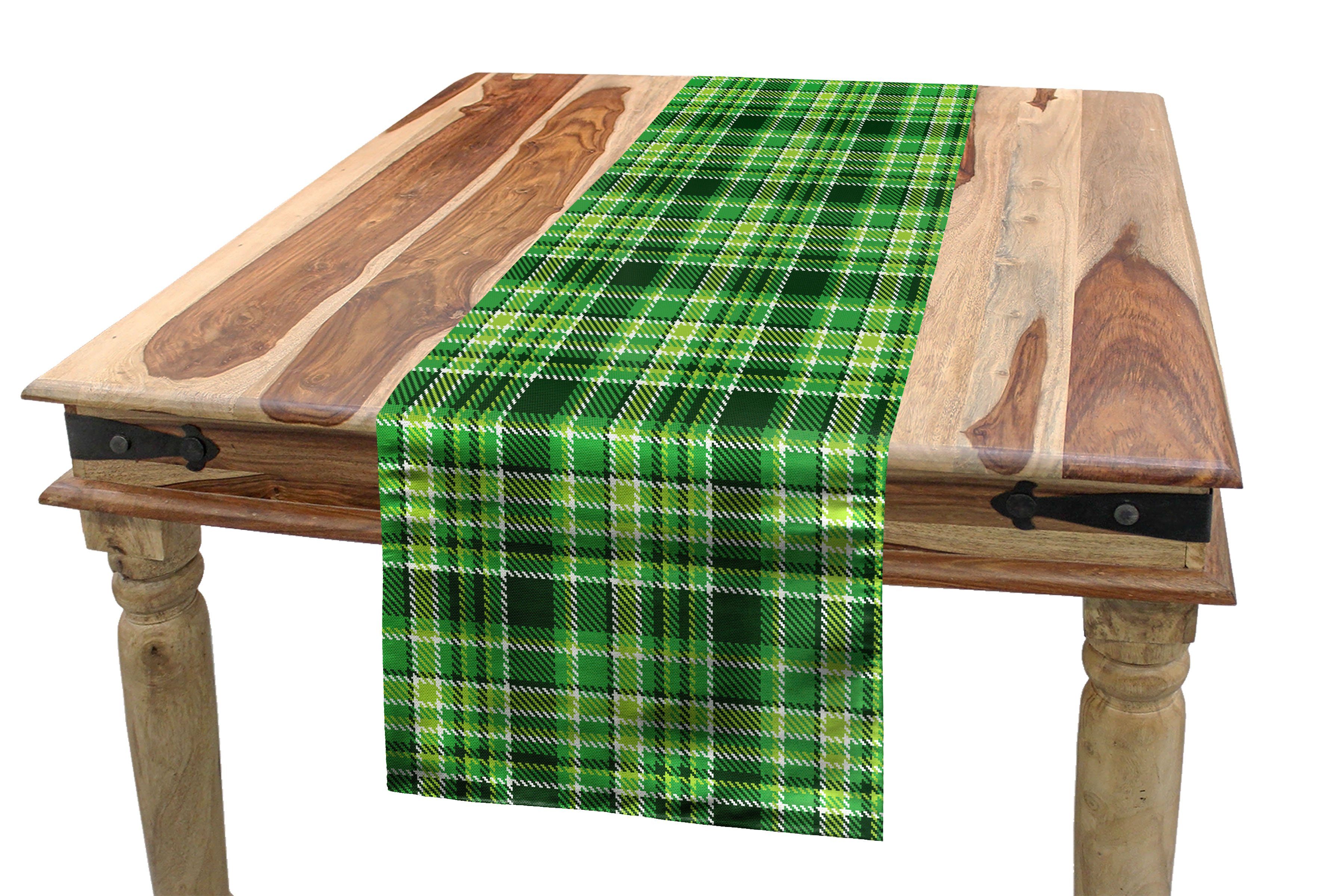 Abakuhaus Tischläufer Esszimmer Küche Rechteckiger Dekorativer Tischläufer, Kariert Irish Mosaic Grün