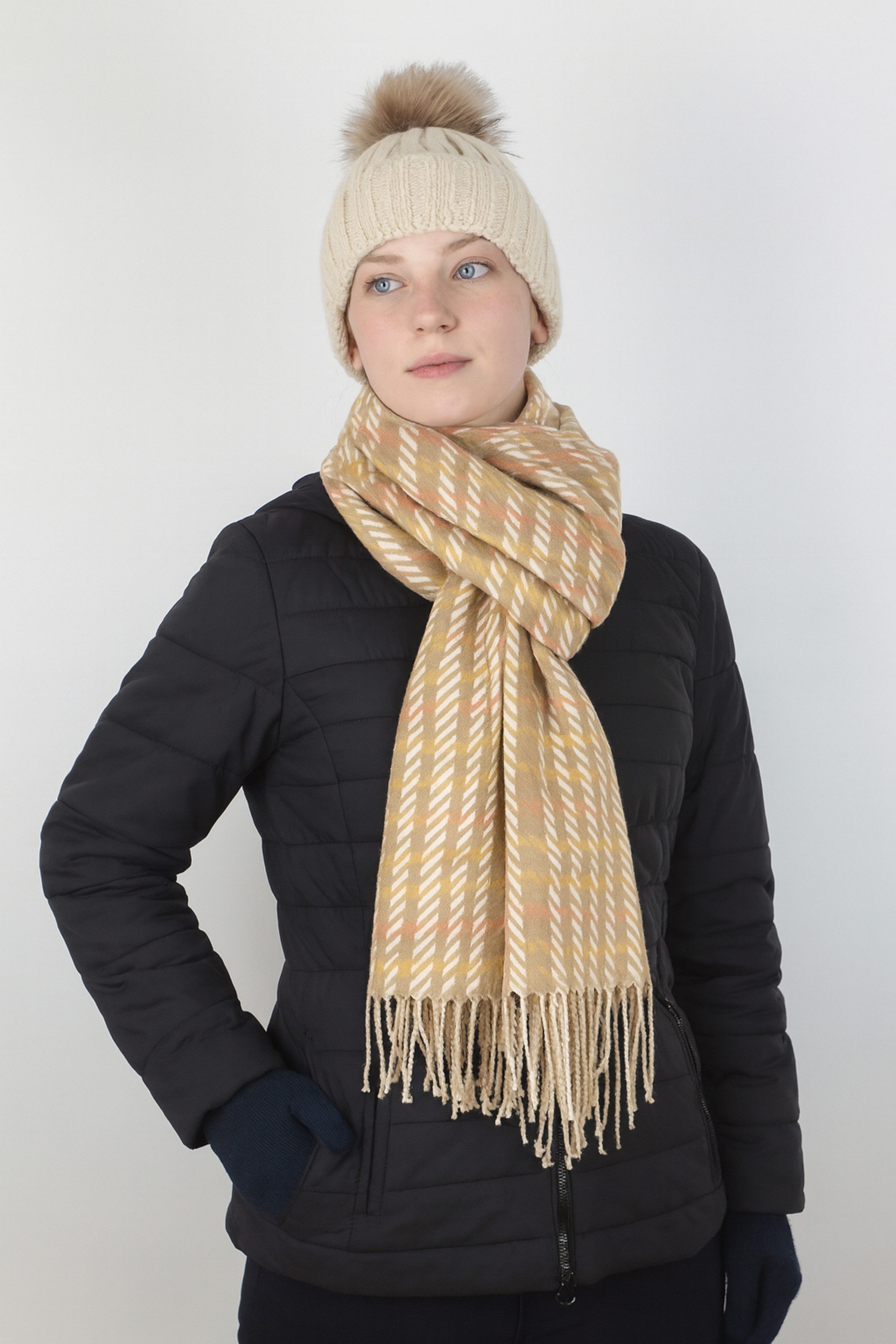 COLLEZIONE ALESSANDRO Wollschal Inverno, (1-St), Made in Italy, mit modernem Karo