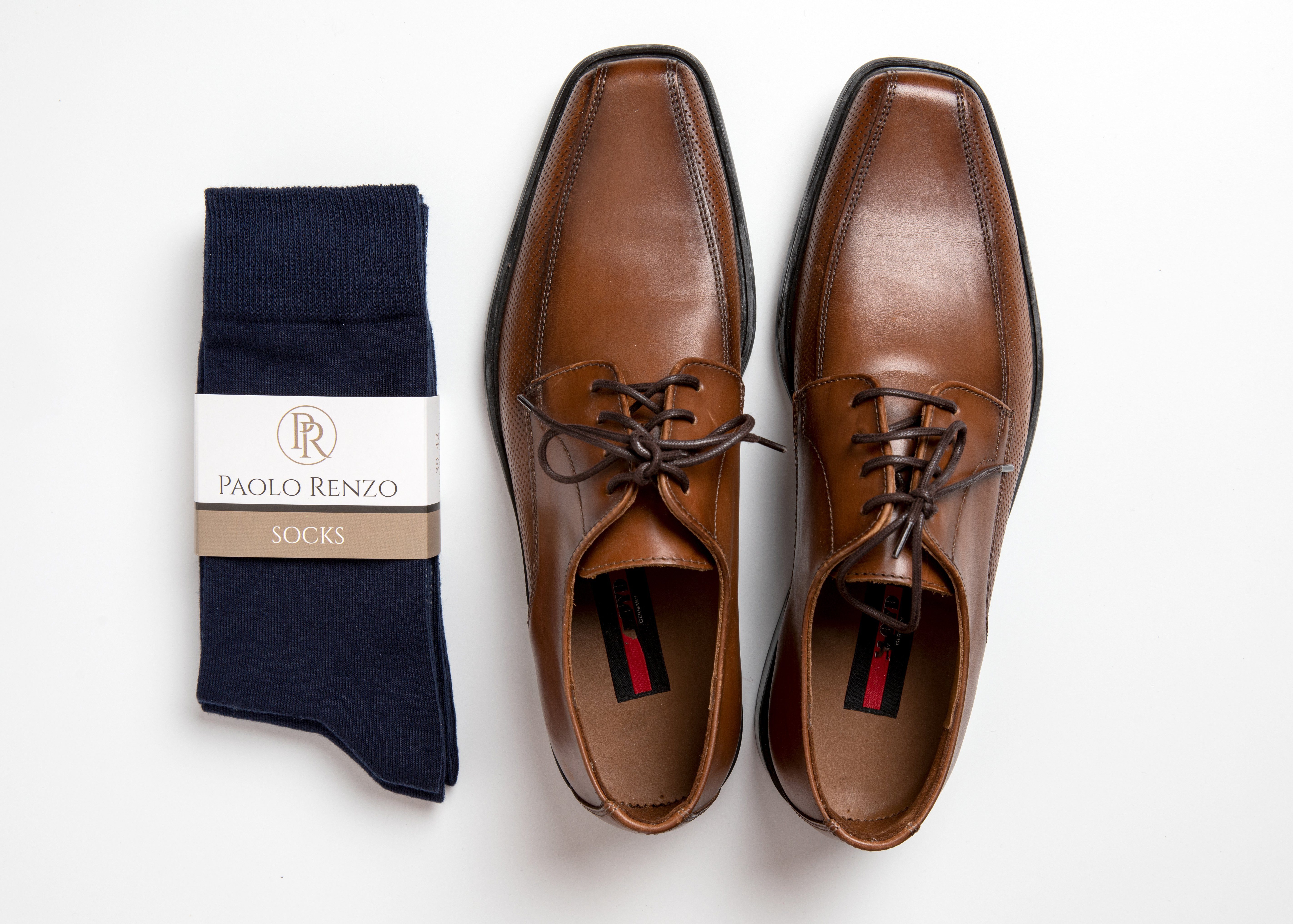 Businesssocken Paolo Baumwolle aus Herren Socken hochwertiger Business Renzo (3-Paar) Marineblau Atmungsaktive