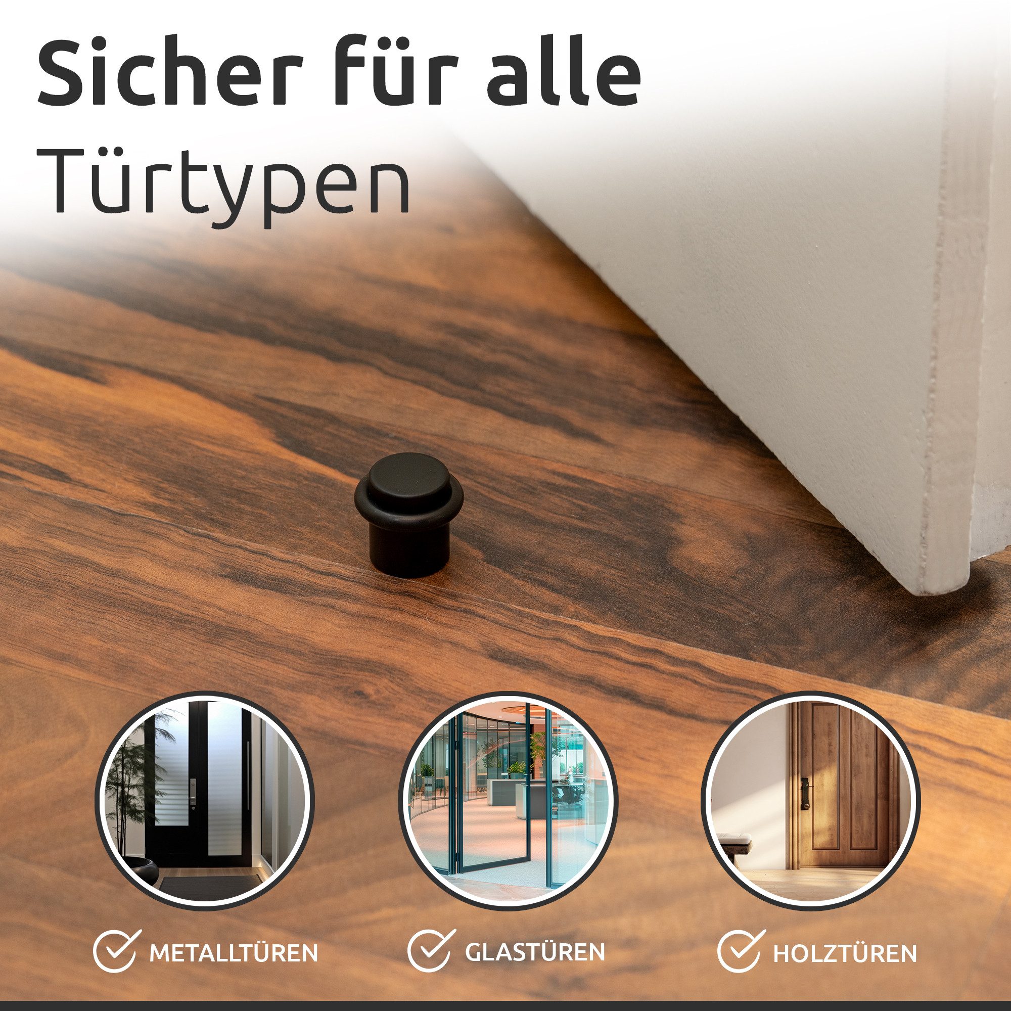 ECENCE Bodentürstopper Türstopper Boden zum Schrauben 2x Türaufhalter