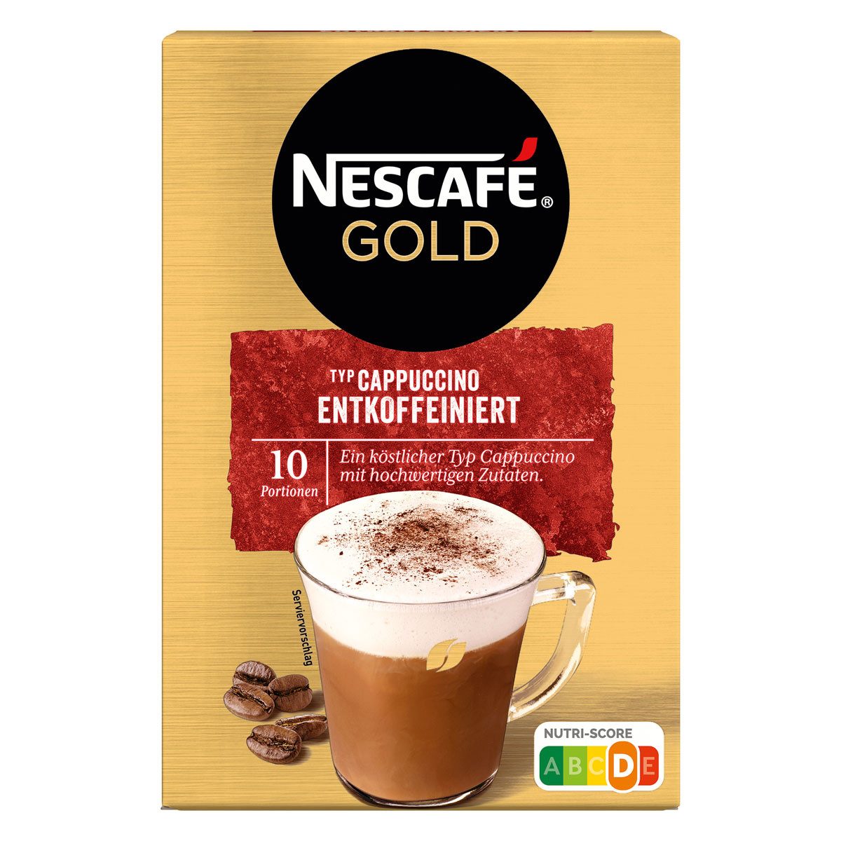 NESCAFE Kaffee, Nescafe Cappuccino Entkoffeiniert Löslicher Kaffee 10 x 12.5 g