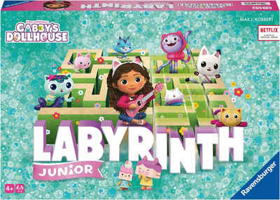 Ravensburger Spiel, Familienspiel Gabby's Dollhouse Junior Labyrinth, Made in Europe, FSC® - schützt Wald - weltweit