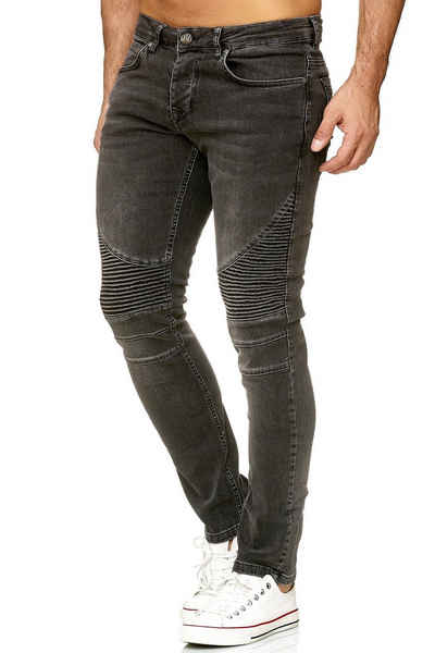 Slim-fit-Jeans 16517 in cooler Biker-Optik