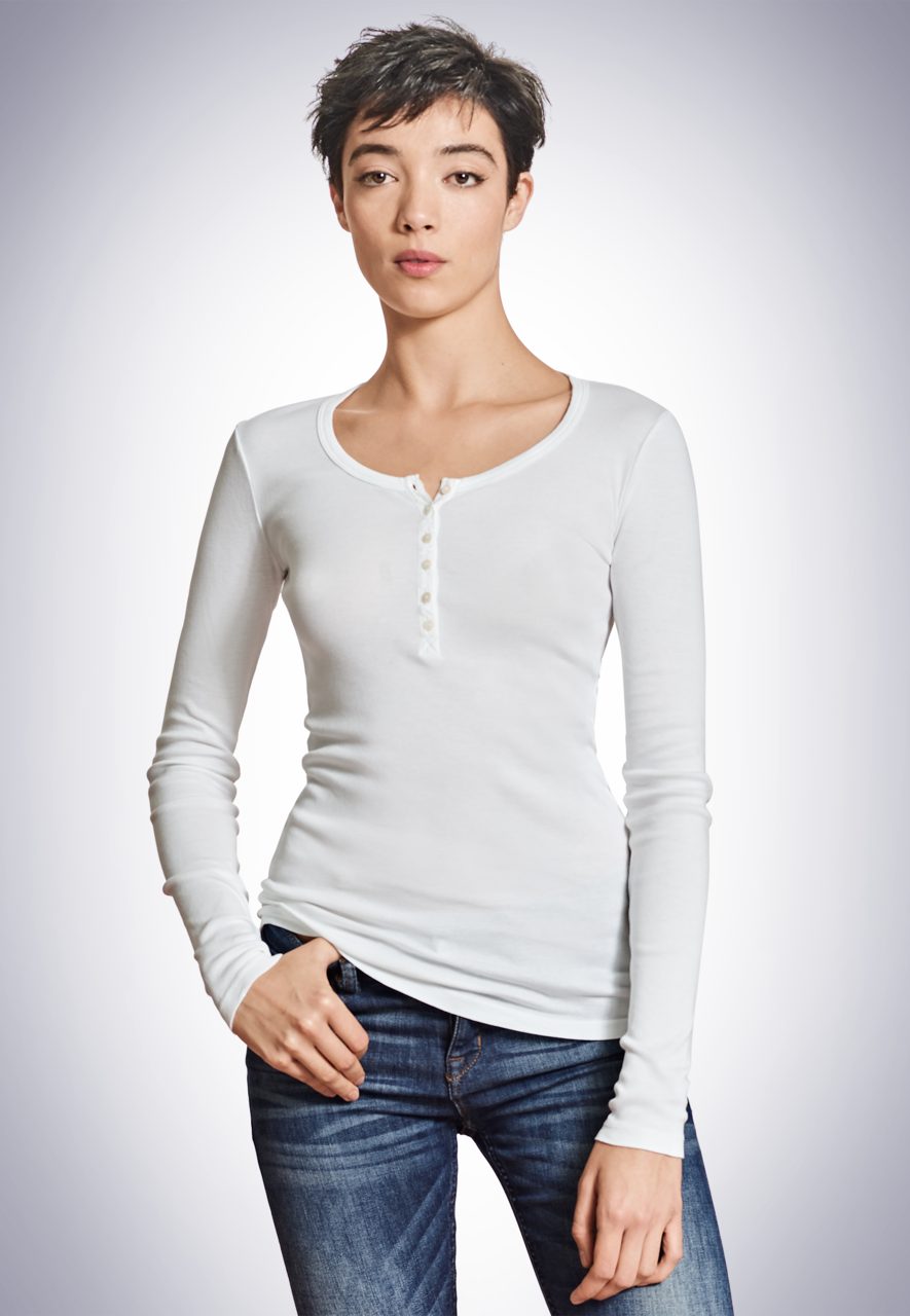 Button Long Shirt SCHIESSER Perlmuttknöpfe REVIVAL Unterhemd Berta White