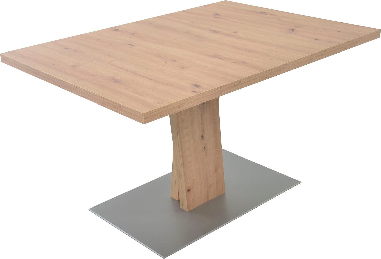 K+W Komfort & Wohnen Esstisch Giacomo II Ausziehtisch, Artisan Eiche Nachbildung, mit Schiebe-Ansteckplatte, Bodenplatte MDF