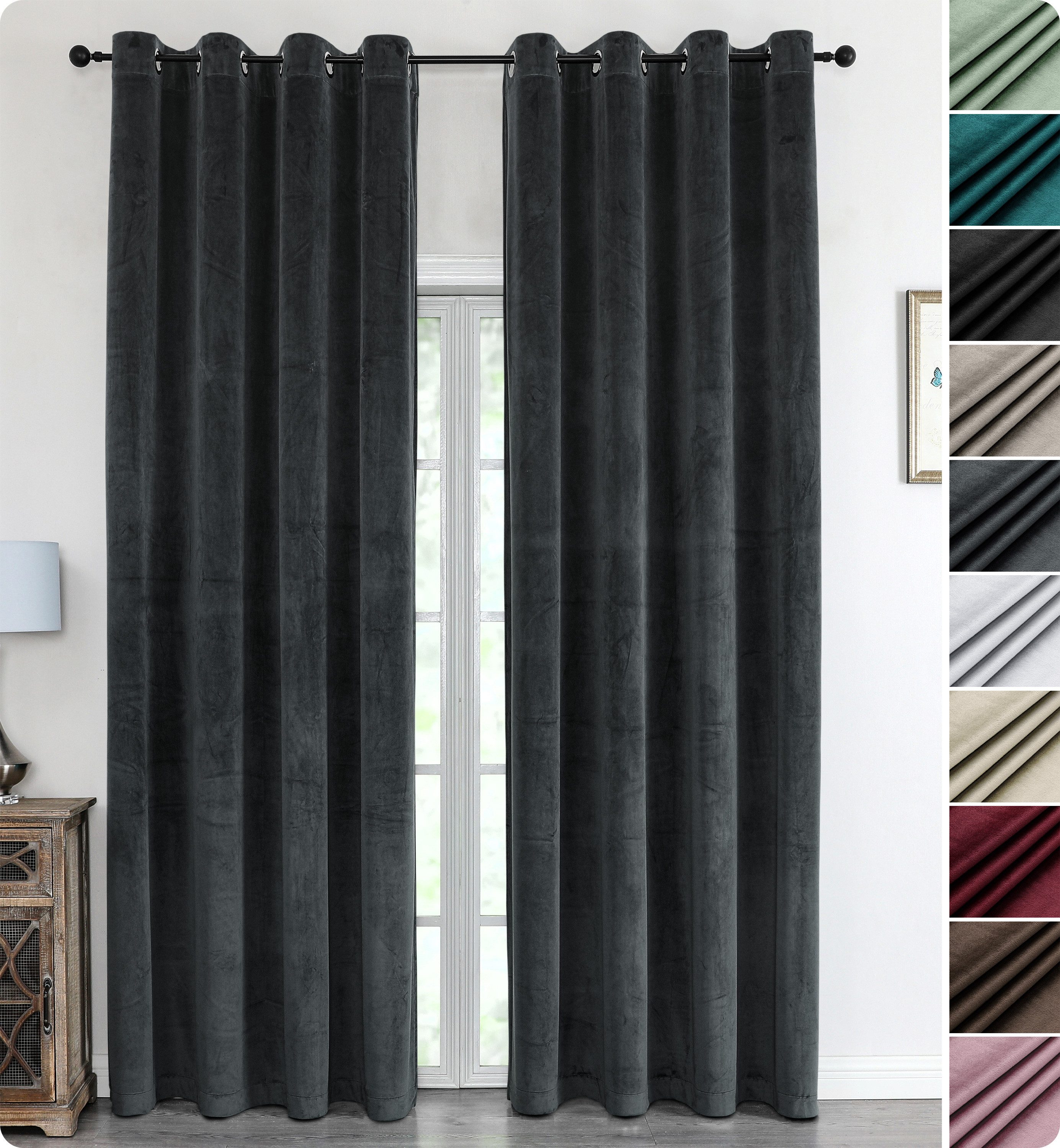 Beautex Verdunkelungsvorhang Samt Vorhang Ösen Gardine Velvet blickdicht ab günstig online kaufen