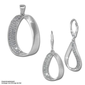 SilberDream Paar Ohrhänger SilberDream Ohrringe für Damen 925 Silber (Ohrhänger), Damen Ohrhänger Oval aus 925 Sterling Silber, Farbe: silber, weiß