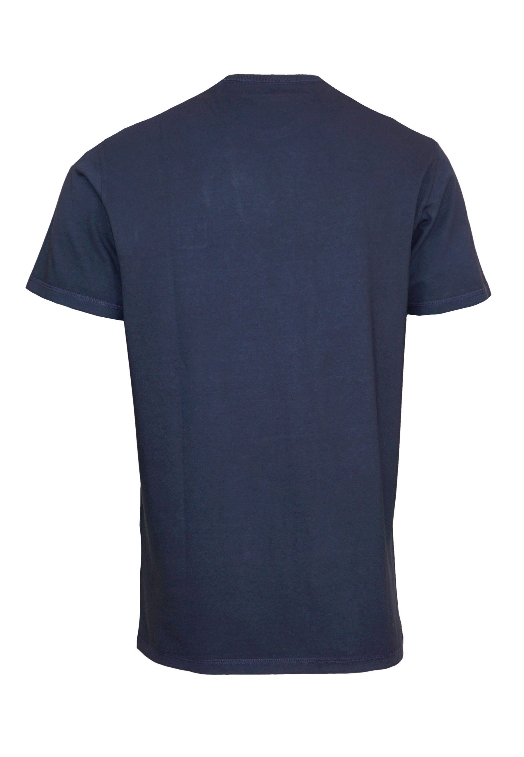 PATCH T-Shirt Kurzarm T-Shirt (1-tlg) Shirt blau mit Guess TREATED