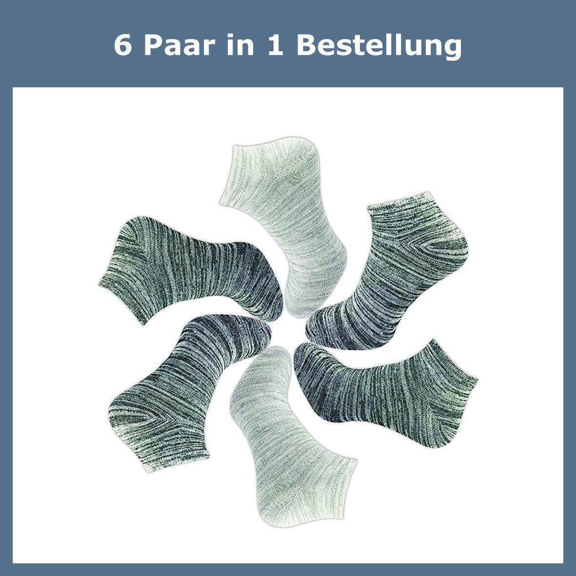 GAWILO Sneakersocken für Damen mit schicker Ringel Optik - perfekter Sitz ohne Verrutschen (6 Paar) atmungsaktiv dank hohem Baumwollanteil - hält Füße frisch & trocken