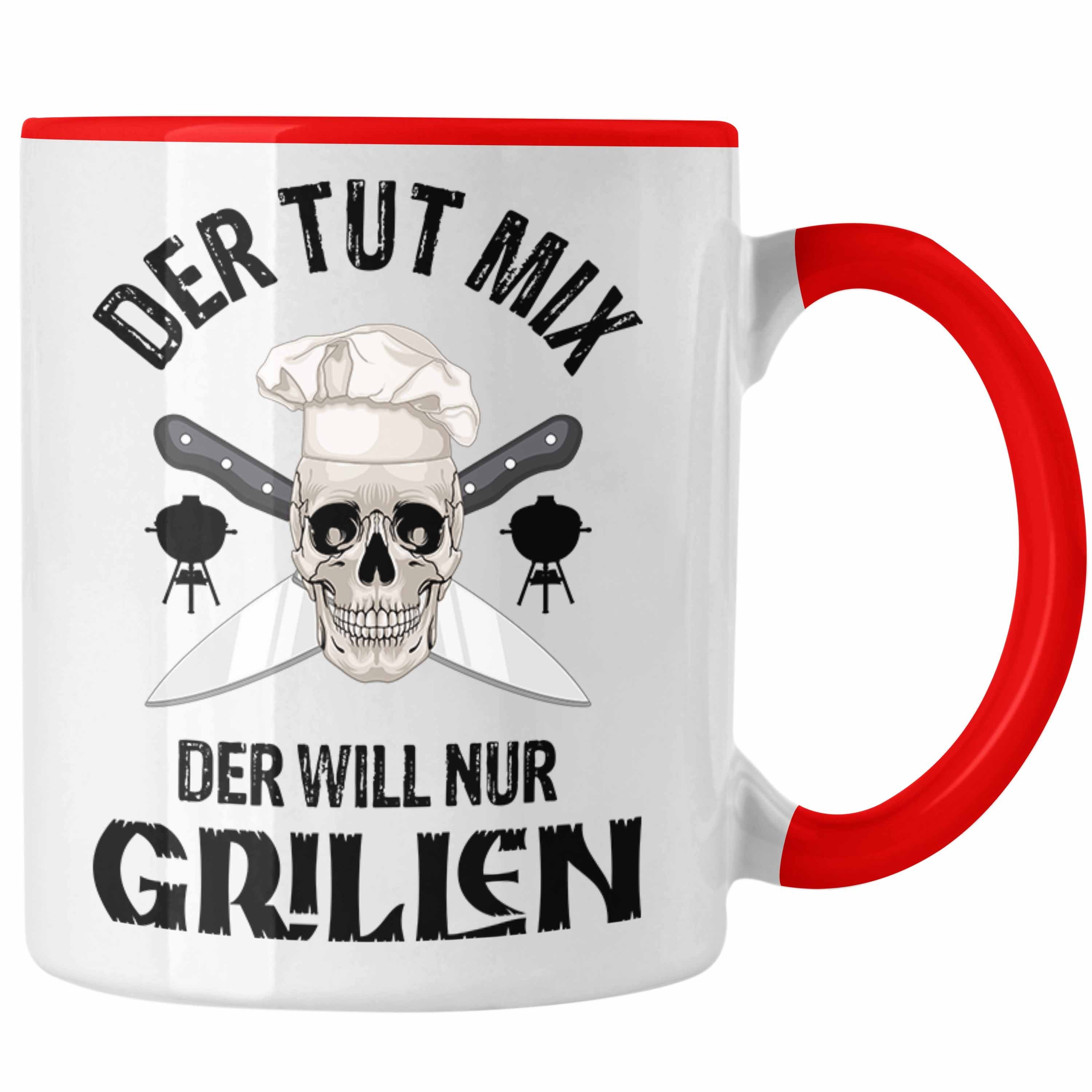 Trendation Vater Geschenk Tasse Grillen Tasse Liebhaber BBQ's Steak Grill Trendation Männer - Geschenkidee Rot