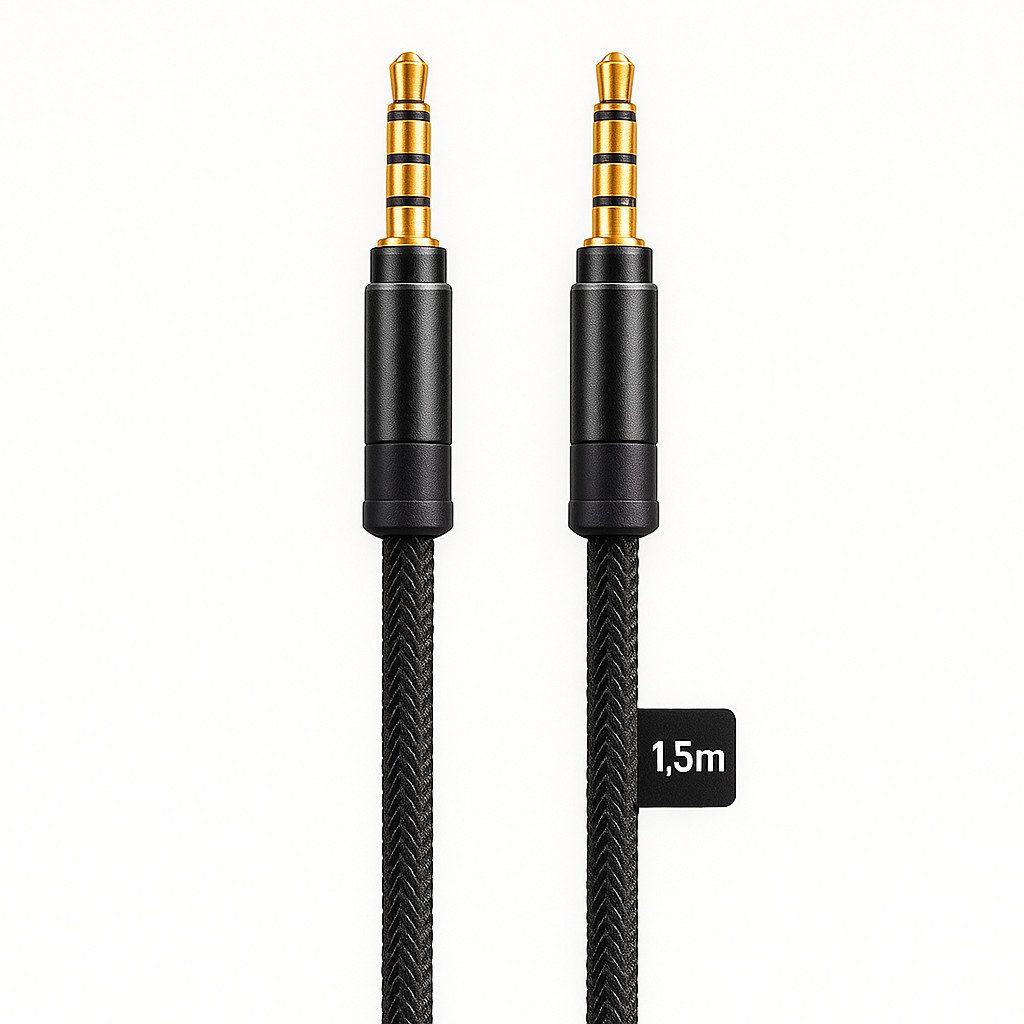 Alpha Electronics Aux Kabel Audio- & Video-Kabel, 3,5-mm-Klinke, Aux (150 cm), Premium Serie HiFi Klinkenkabel für Audiogeräte