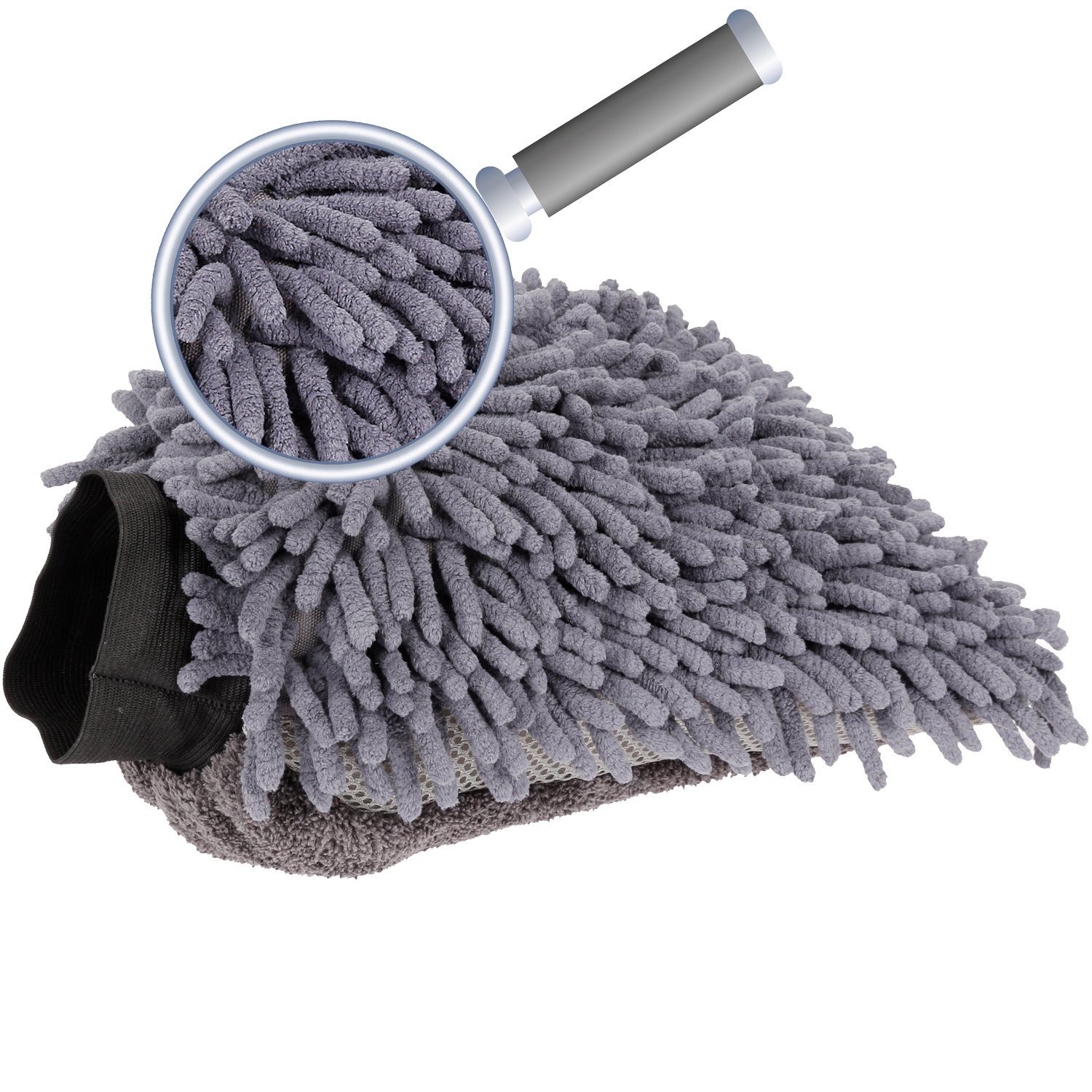 Mach1 Reinigungshandschuh Mikrofaser Waschhandschuh zum Auto Waschen (1-St)