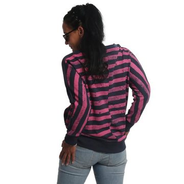 YAKUZA Sweatshirt Rose Claim Stripe mit Taschen und Raglanärmeln
