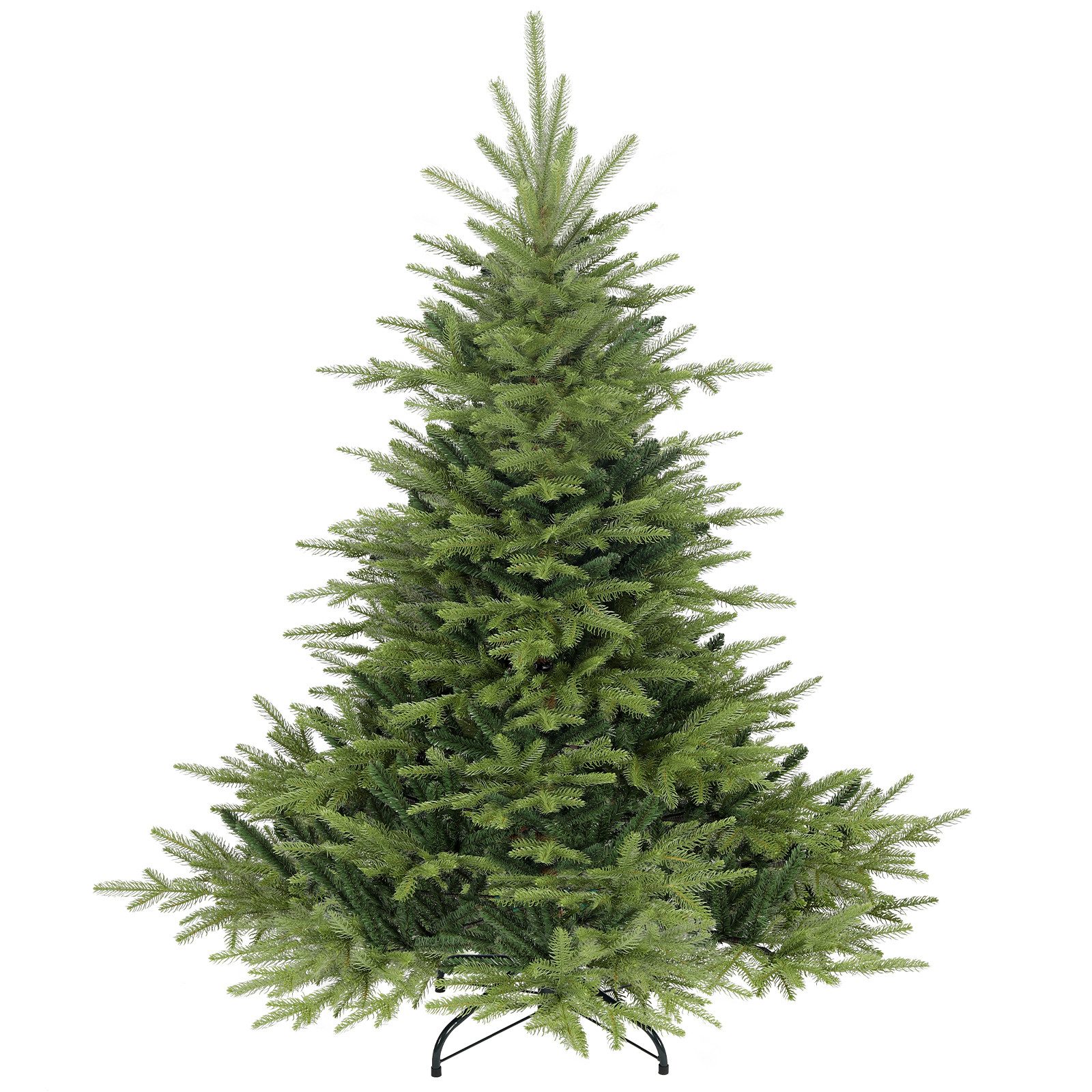 Salcar Künstlicher Weihnachtsbaum 80% PE Tannenbaum Künstlich Weihnachtsbaum Junge Fichte in zartem Grün, Fichte, 150 cm hoch, 1638 Zweige (1372 PE-Zweige, 266 PVC-Zweige)