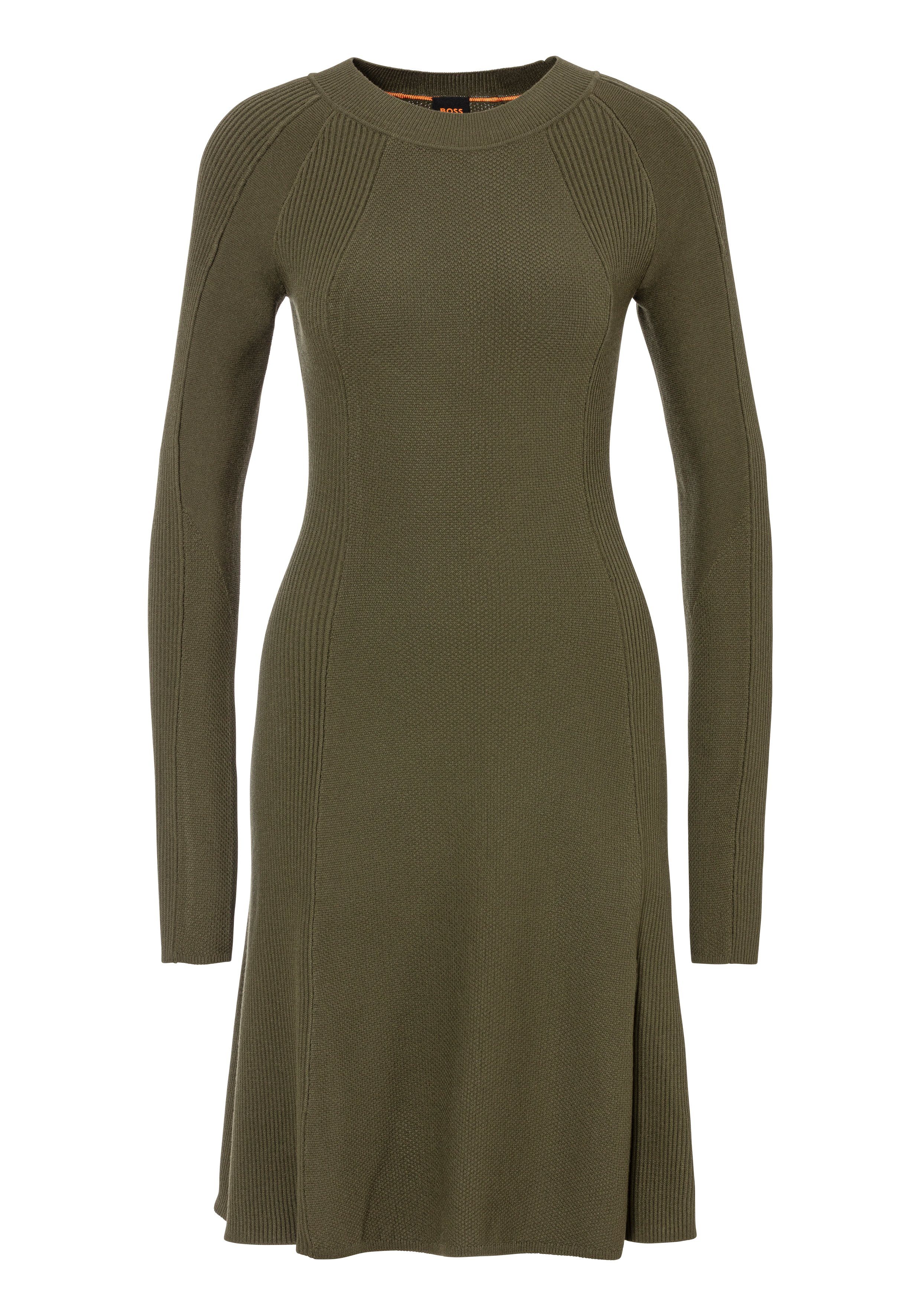 BOSS ORANGE Strickkleid C_Firo mit modernem Strukturmix khaki