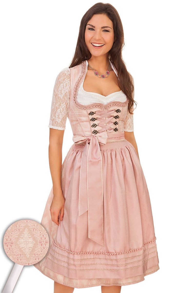 KRÜGER COLLECTION Dirndl Midi Dirndl 2tlg. - SILVIA - rosé günstig online kaufen