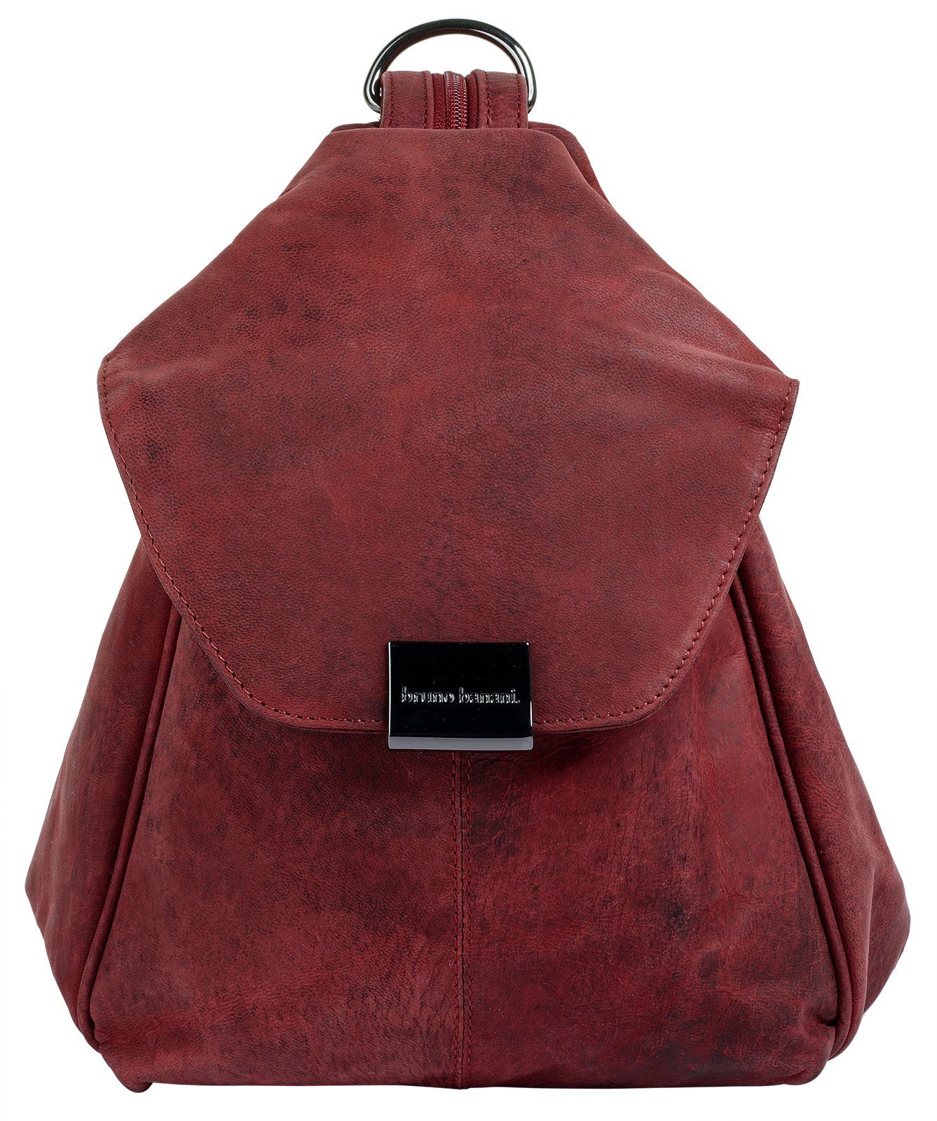 Bruno Banani Cityrucksack, echt Leder rot